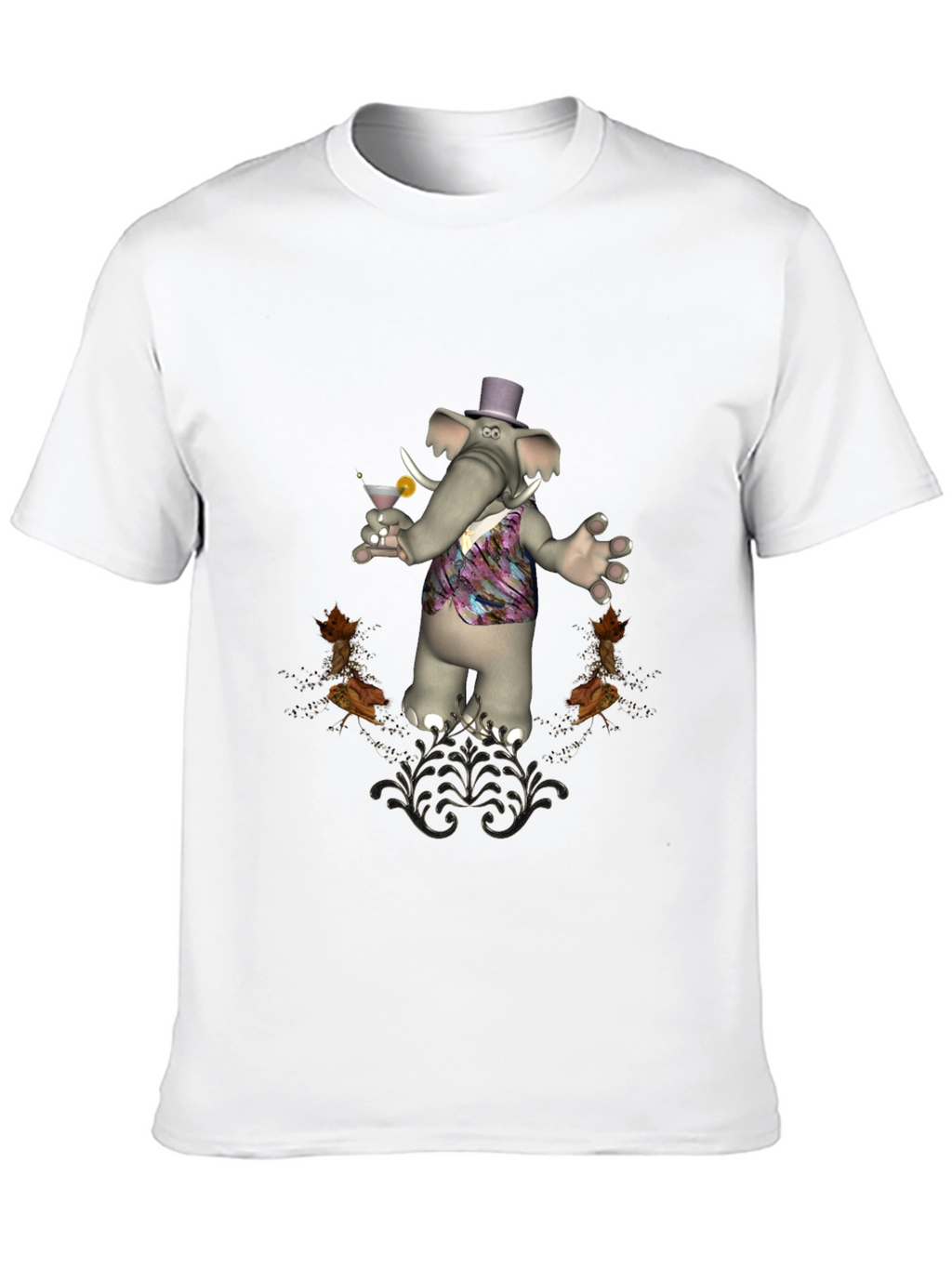 Stylish Elephant Martini T-Shirt
