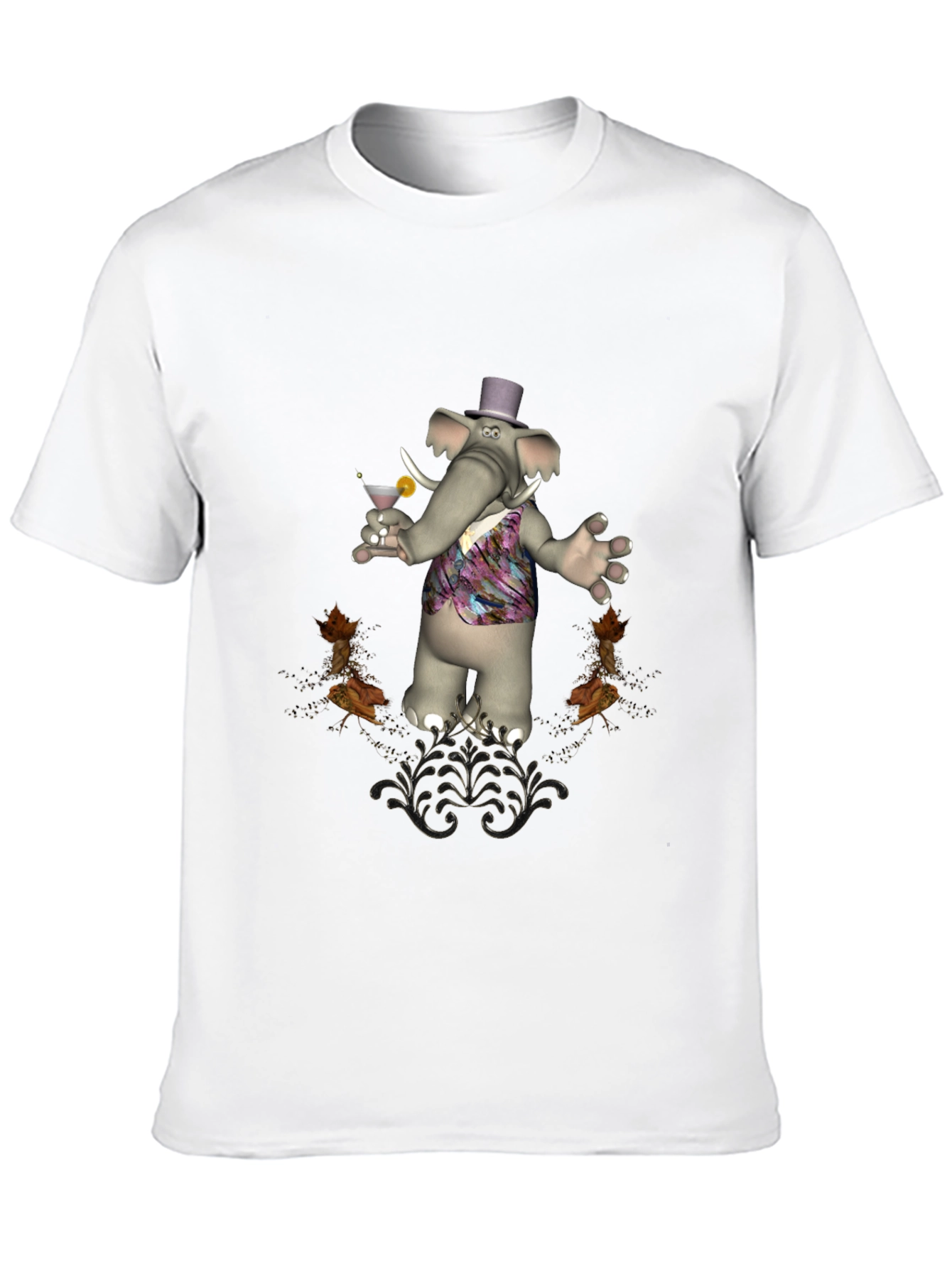Stylish Elephant Martini T-Shirt
