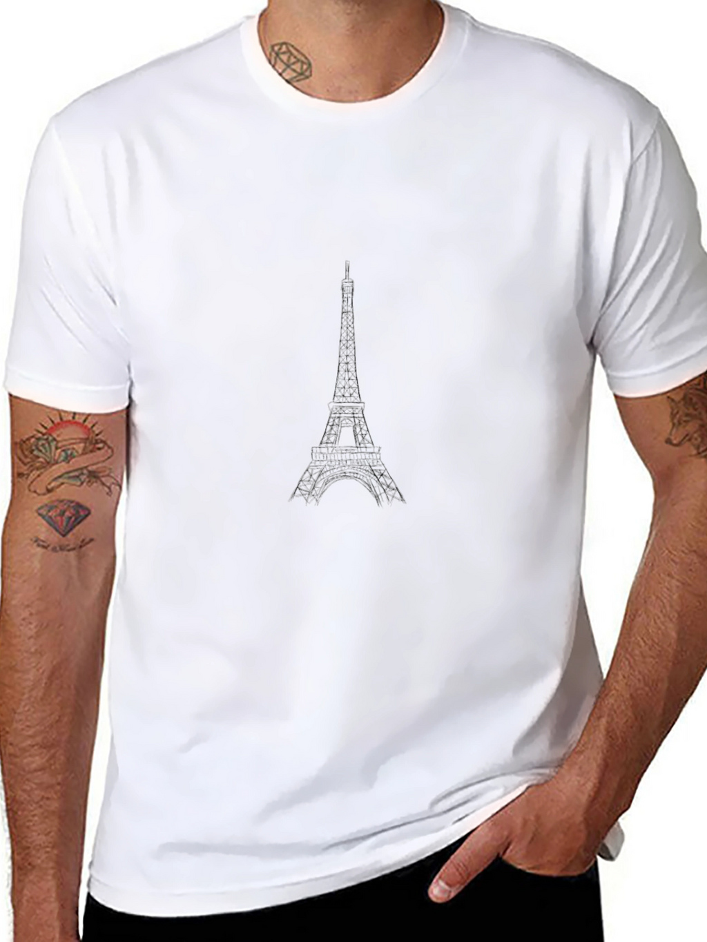 Eiffel Tower Graphic Black T-Shirt