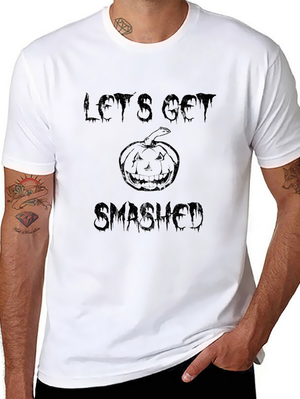 Lets Get Smashed Halloween T-Shirt - Pumpkin Graphic