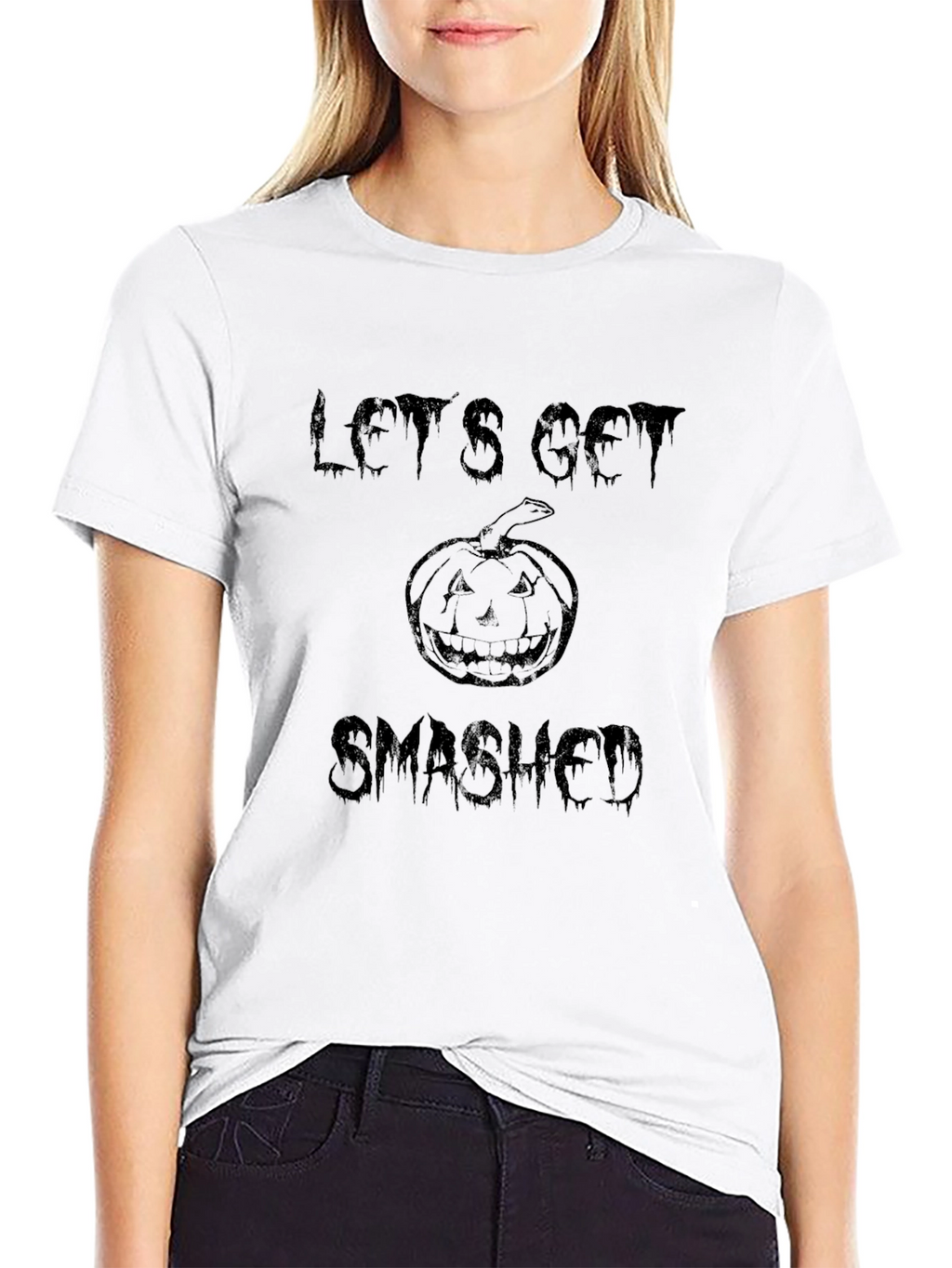 Lets Get Smashed Halloween T-Shirt - Pumpkin Graphic