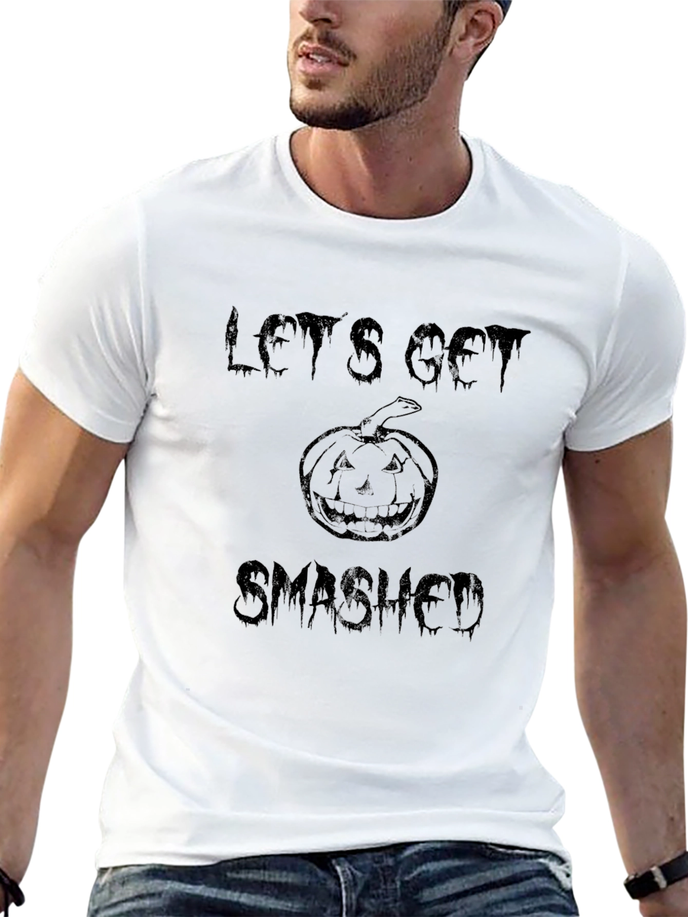 Lets Get Smashed Halloween T-Shirt - Pumpkin Graphic