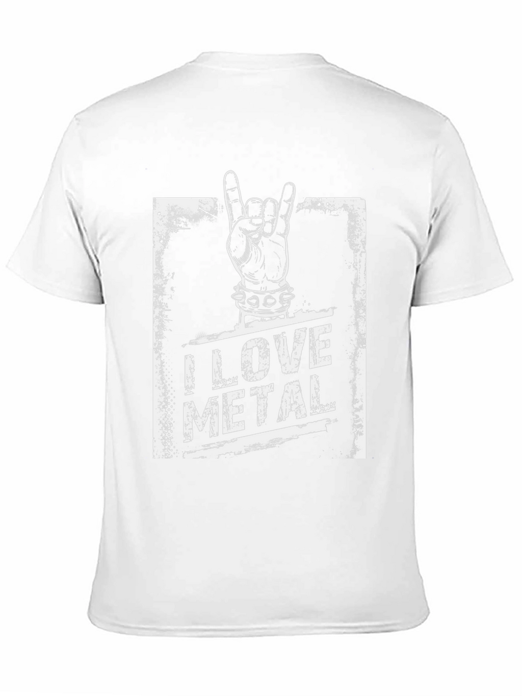 I Love Metal Rock Hand Black T-Shirt