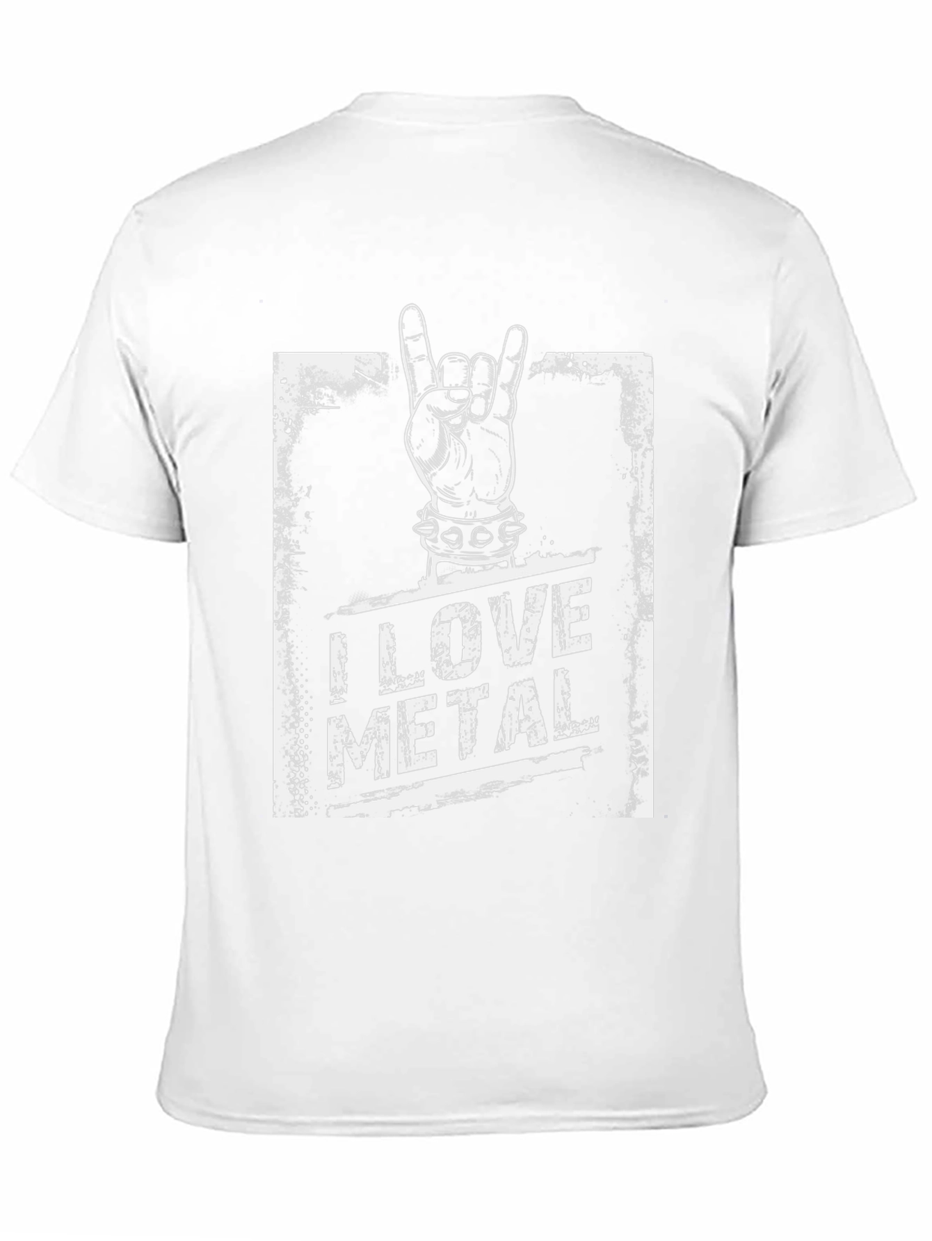 I Love Metal Rock Hand Black T-Shirt