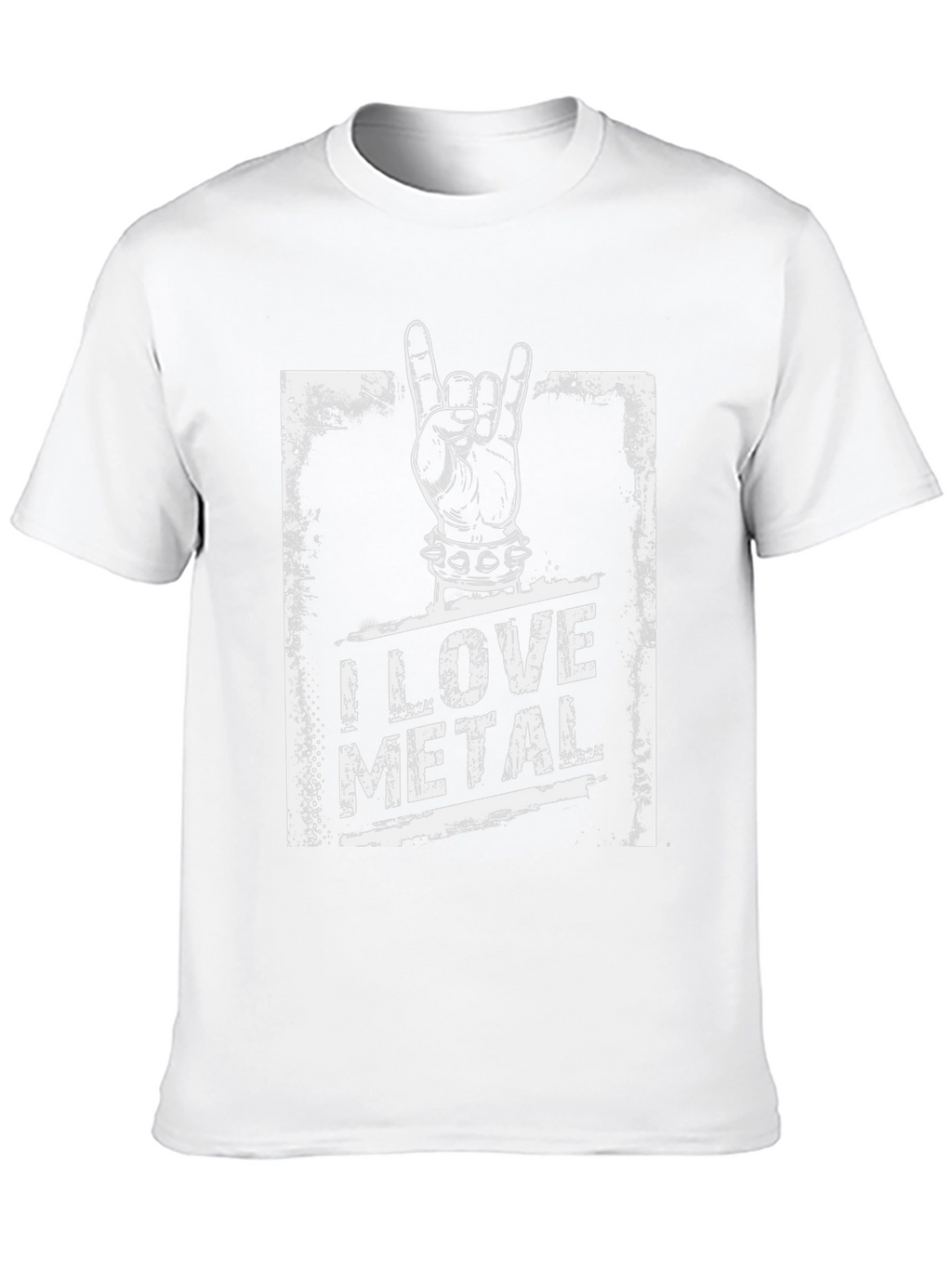 I Love Metal Rock Hand Black T-Shirt