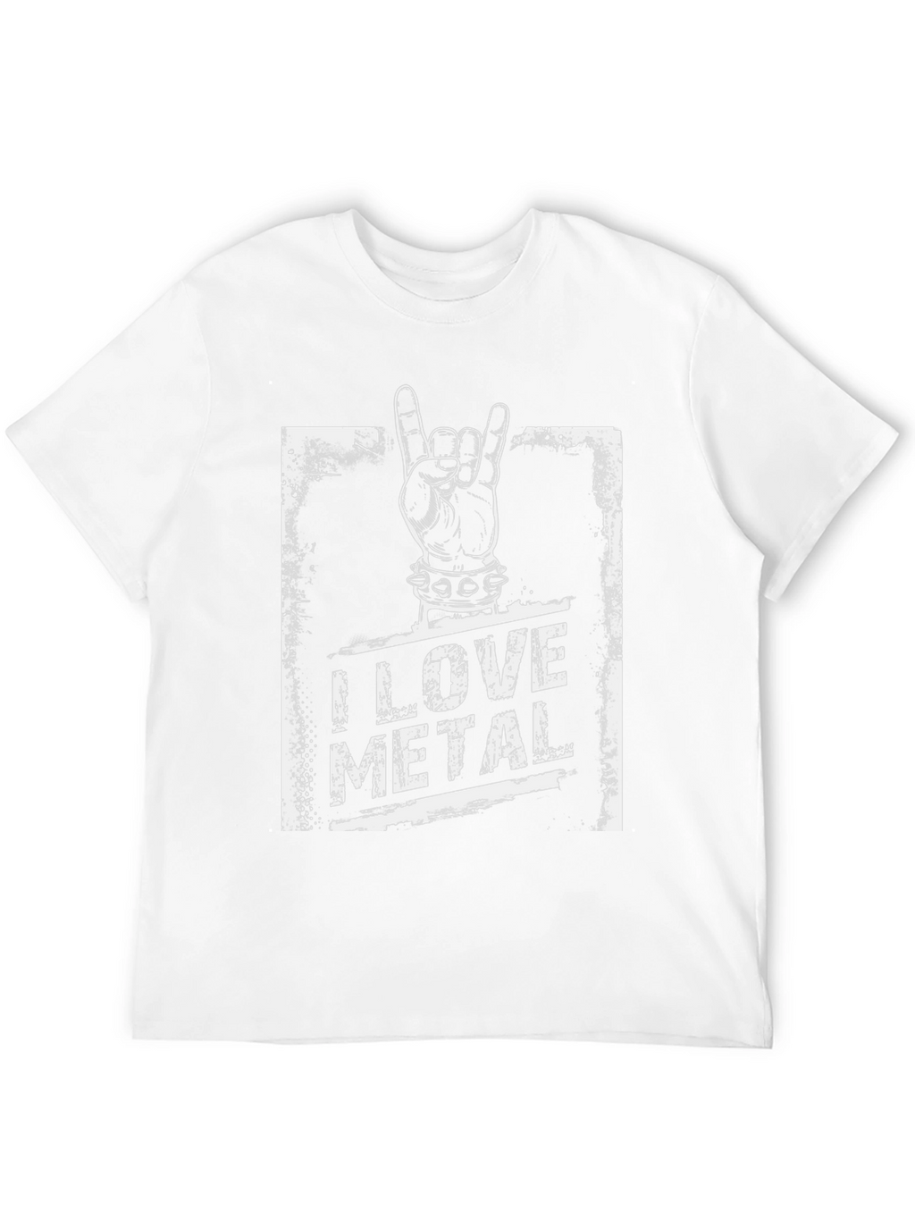 I Love Metal Rock Hand Black T-Shirt