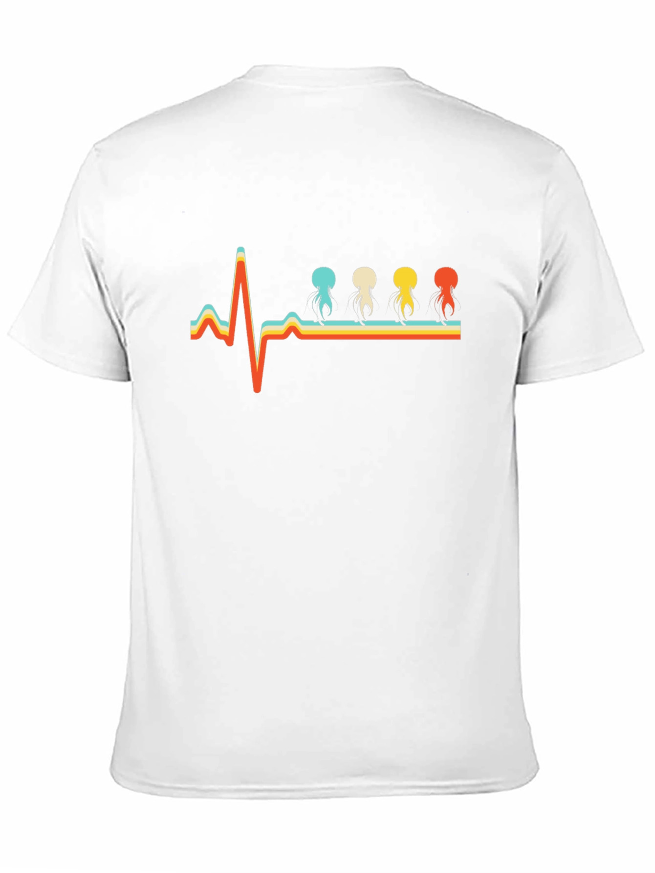 Retro Heartbeat Jellyfish T-Shirt - Unique Design