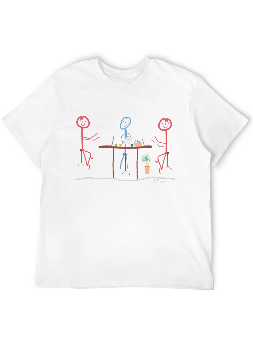 Stick Figure Meeting Graphic T-Shirt