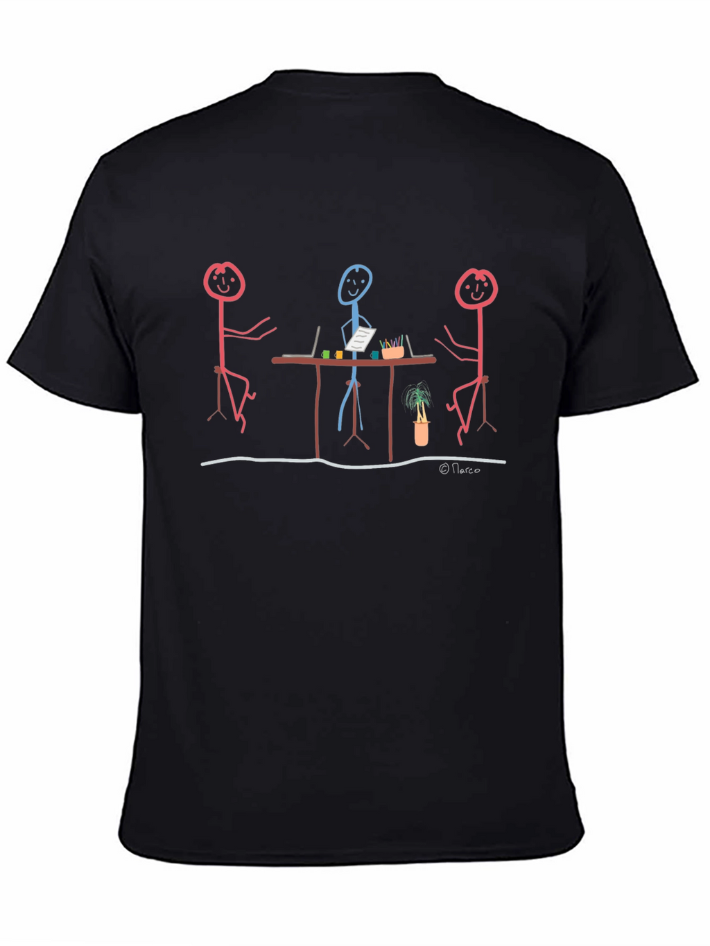 Stick Figure Meeting Graphic T-Shirt