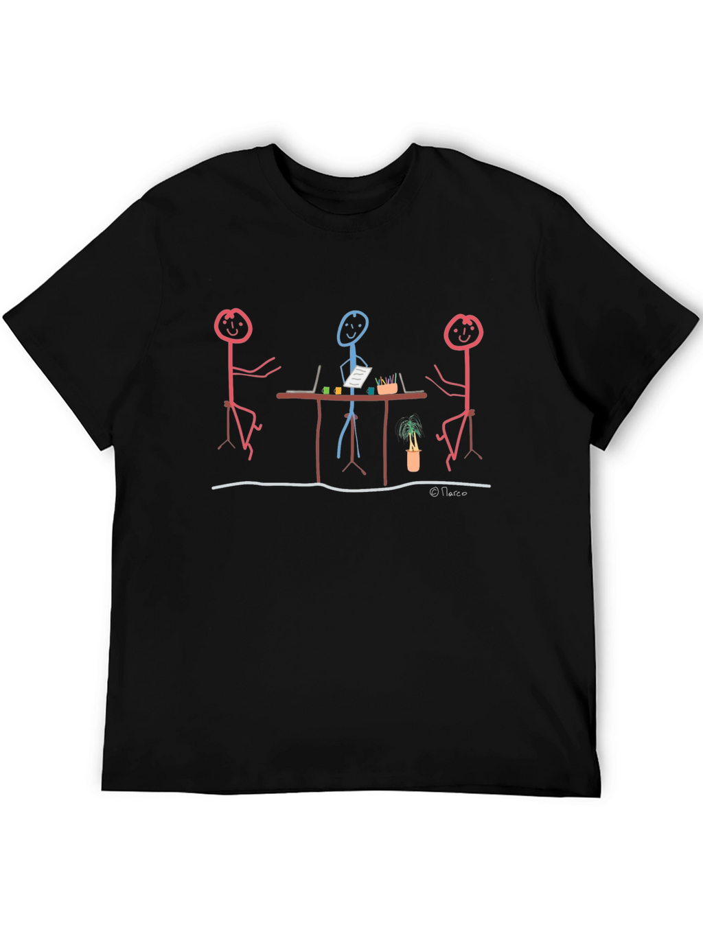 Stick Figure Meeting Graphic T-Shirt