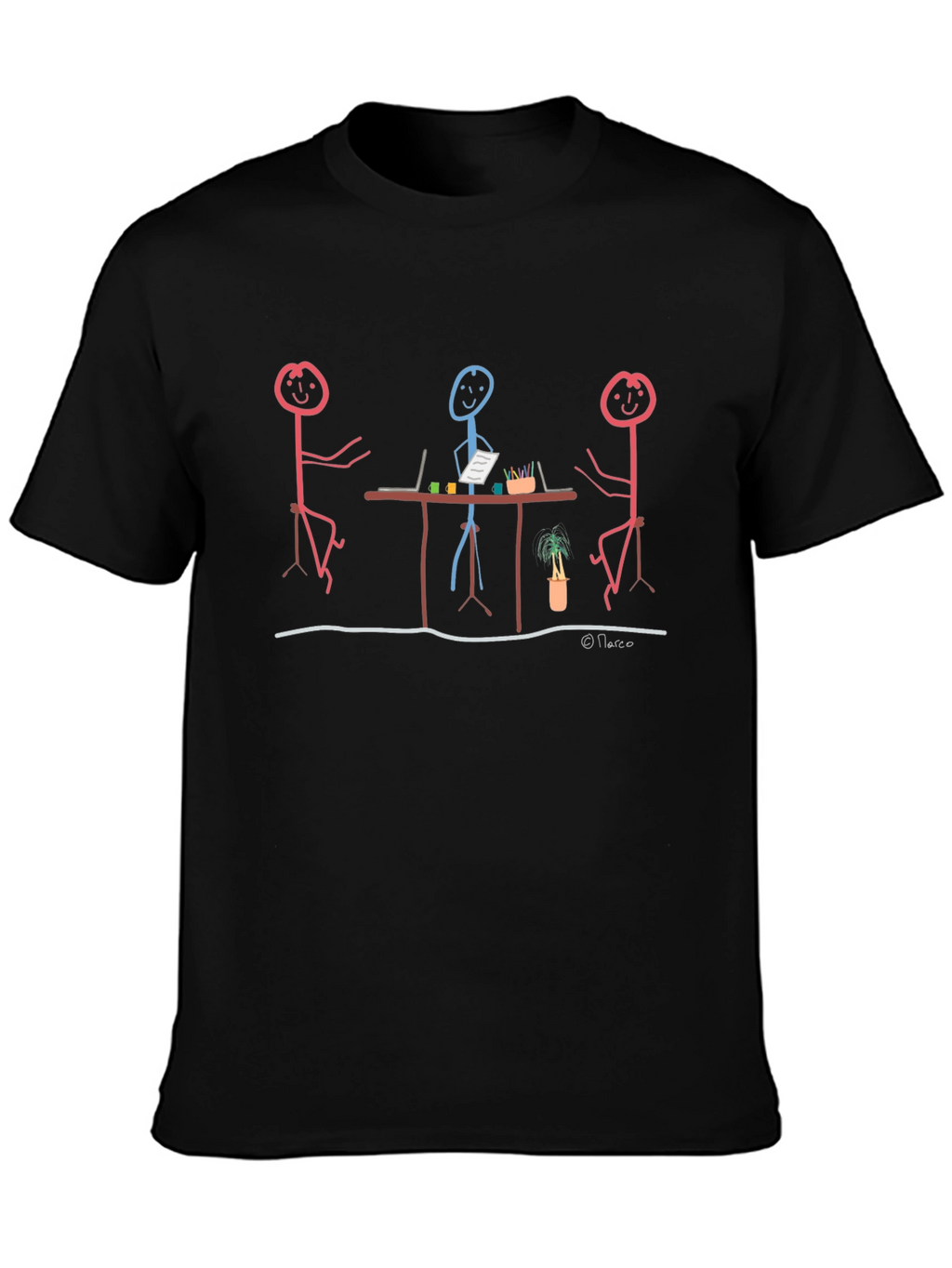 Stick Figure Meeting Graphic T-Shirt