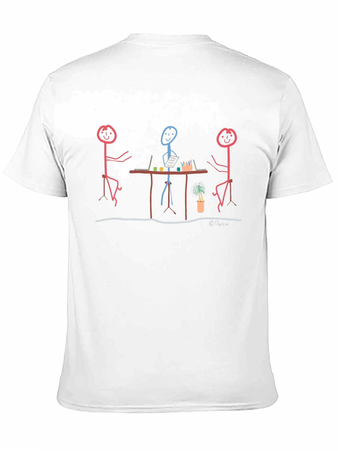 Stick Figure Meeting Graphic T-Shirt