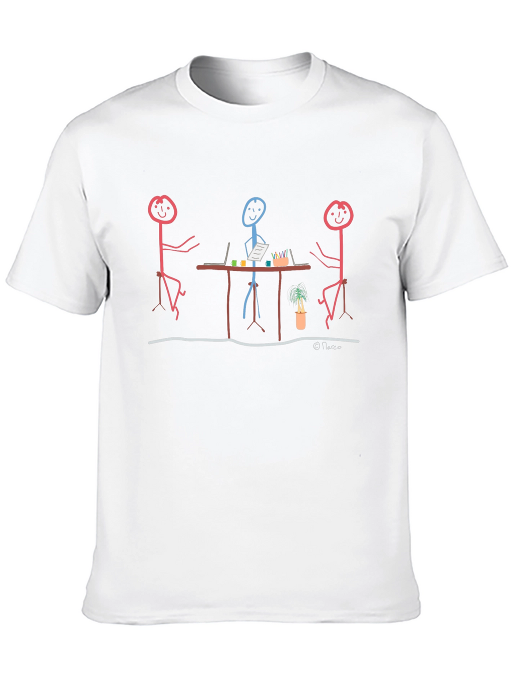 Stick Figure Meeting Graphic T-Shirt