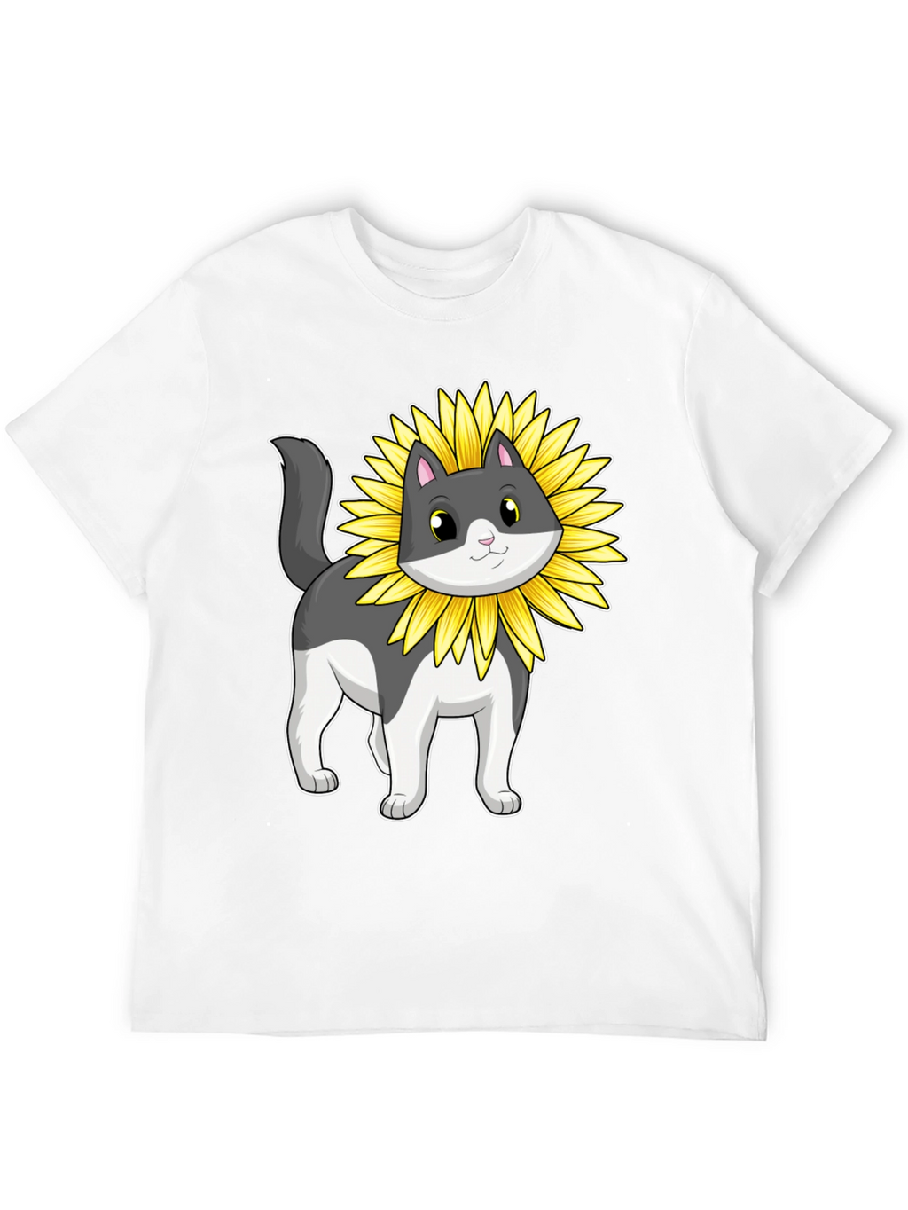 Sunflower Cat Graphic T-Shirt