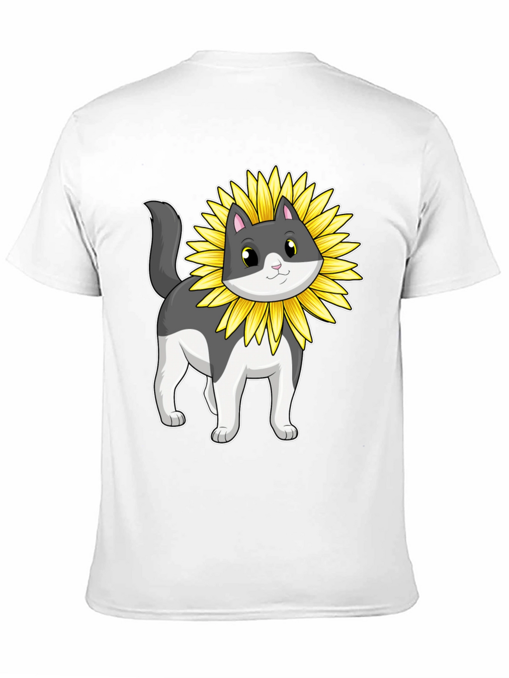 Sunflower Cat Graphic T-Shirt