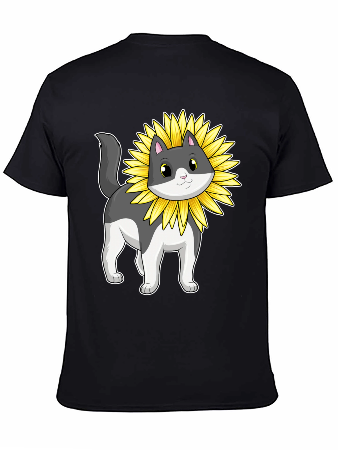 Sunflower Cat Graphic T-Shirt
