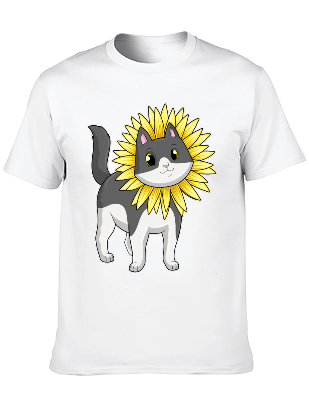 Sunflower Cat Graphic T-Shirt