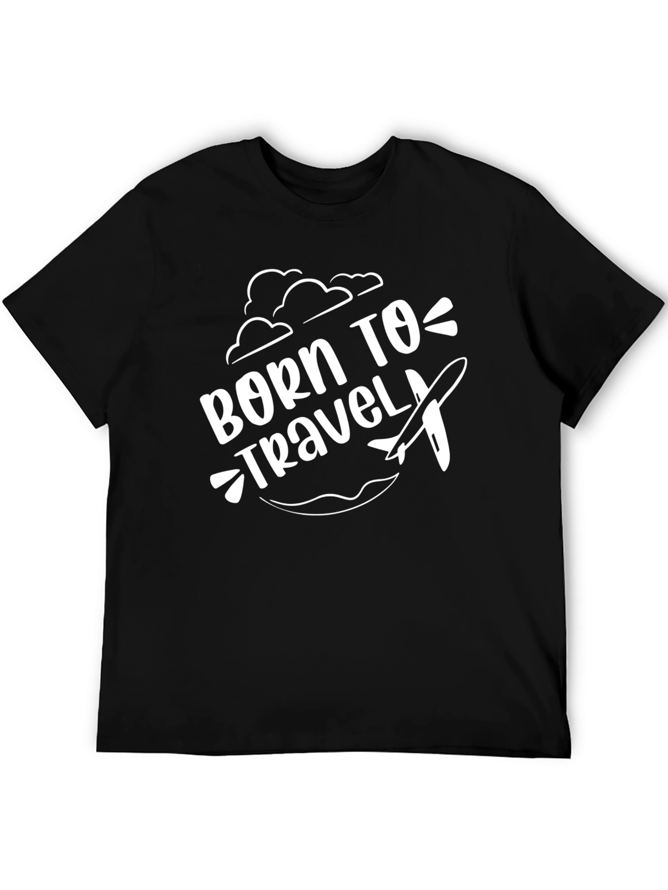 Born to Travel Graphic Tee - Black Cotton T-Shirt