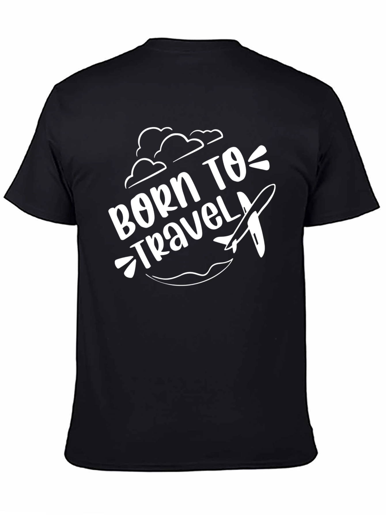 Born to Travel Graphic Tee - Black Cotton T-Shirt