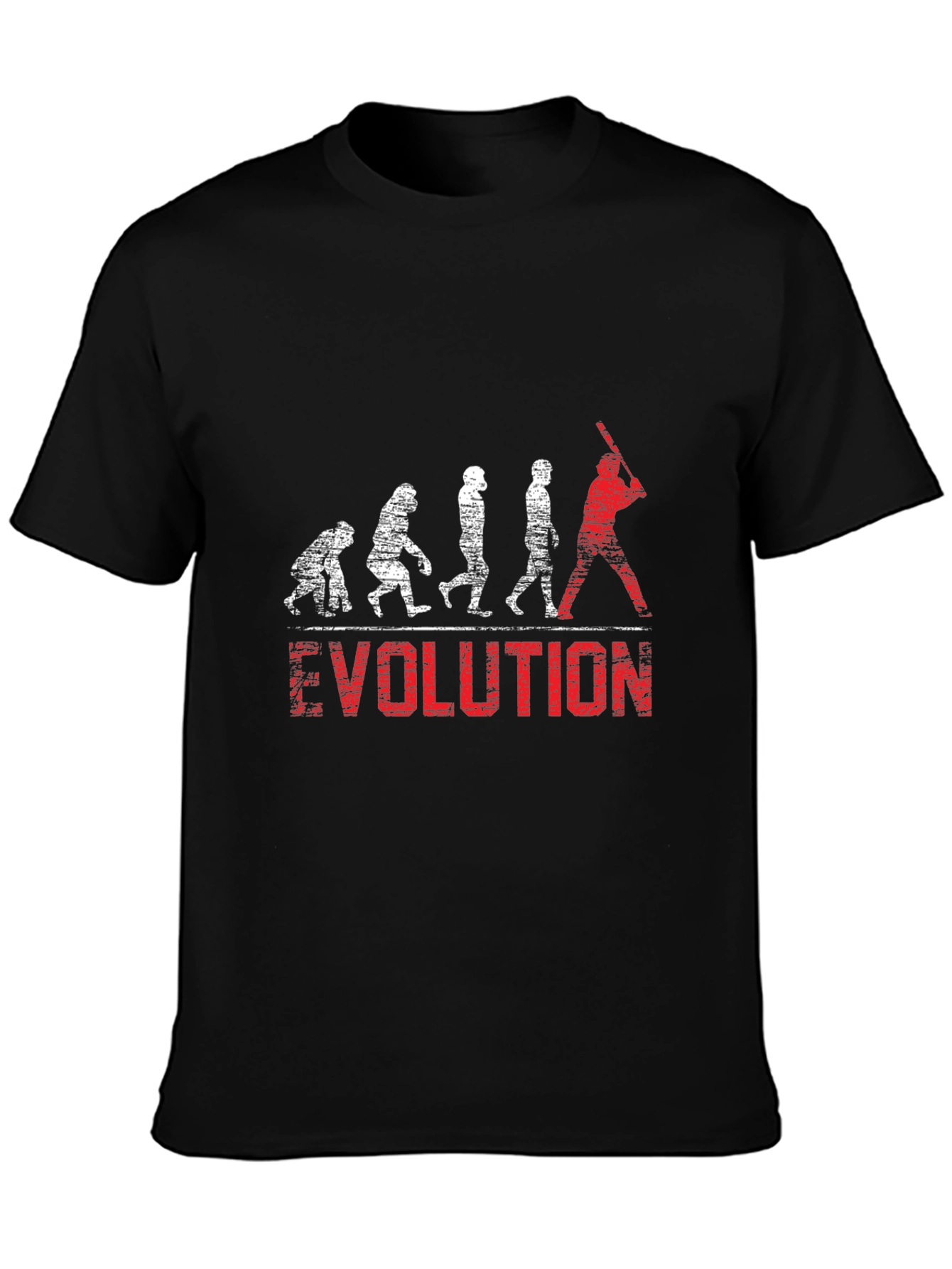 Baseball Evolution T-Shirt - Black Cotton Tee