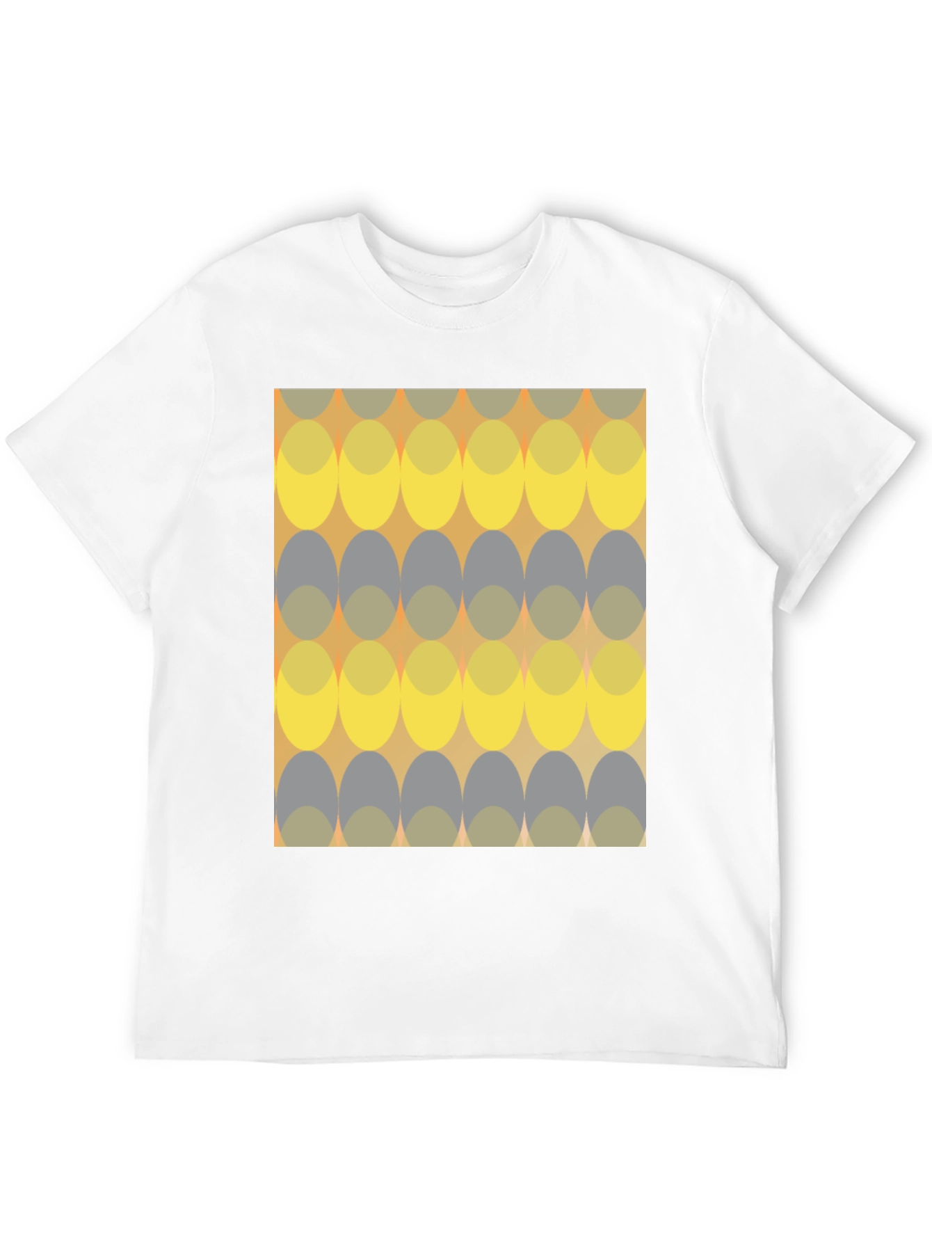 Retro Ellipse Pattern Black T-Shirt