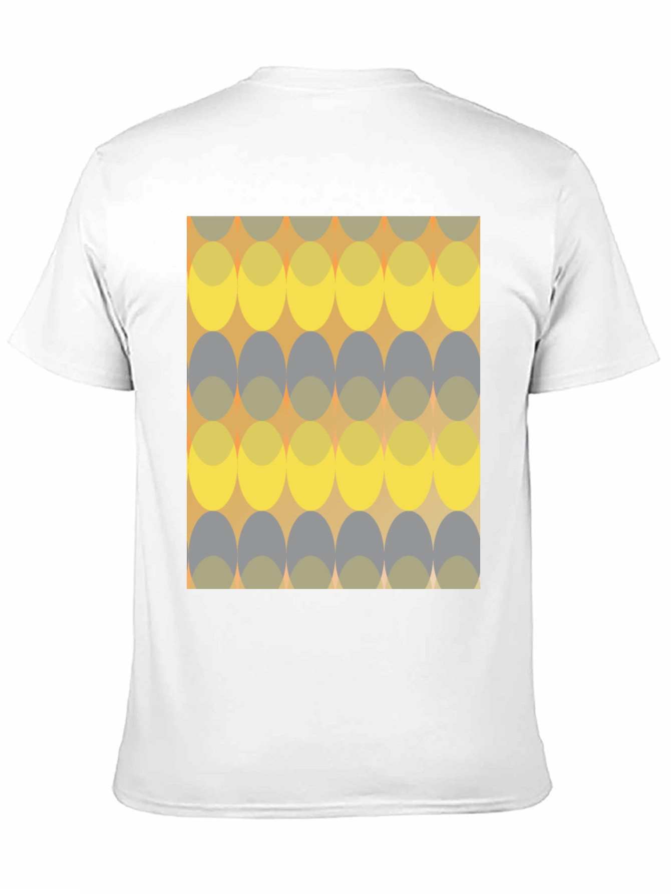 Retro Ellipse Pattern Black T-Shirt