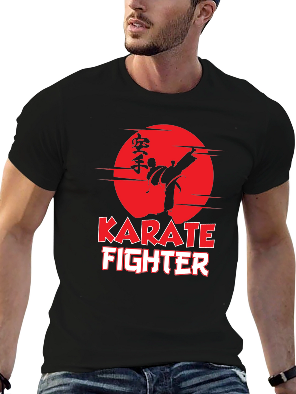 Karate Fighter Graphic Tee - Martial Arts Style