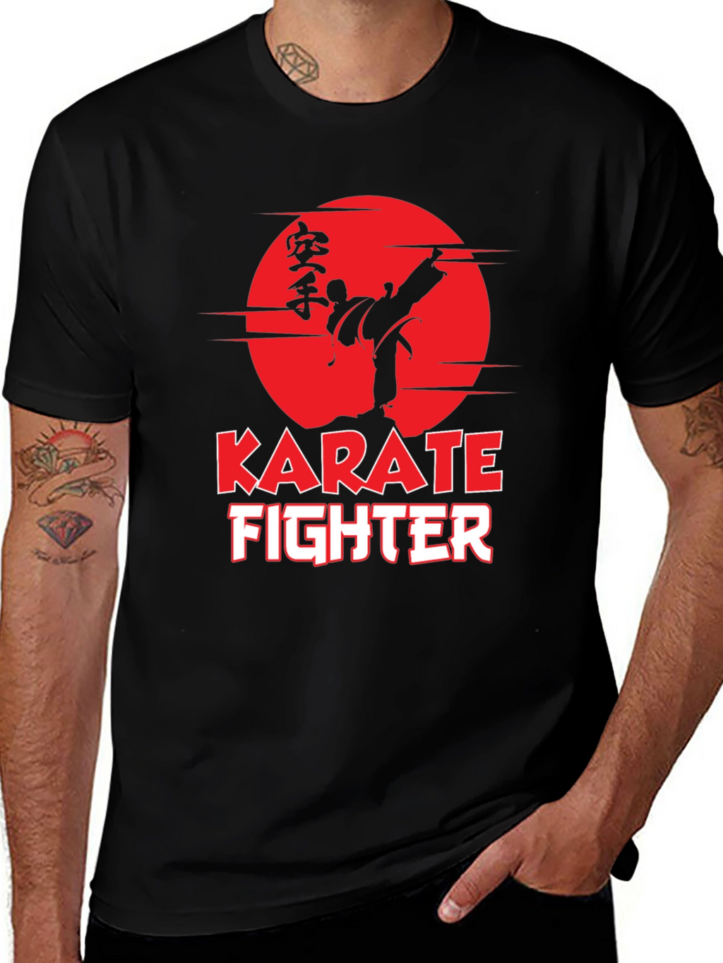 Karate Fighter Graphic Tee - Martial Arts Style