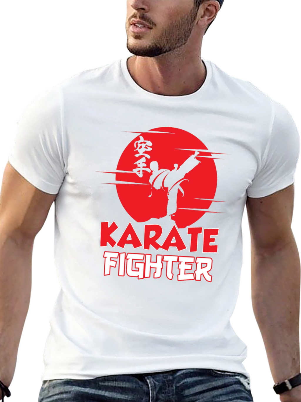 Karate Fighter Graphic Tee - Martial Arts Style