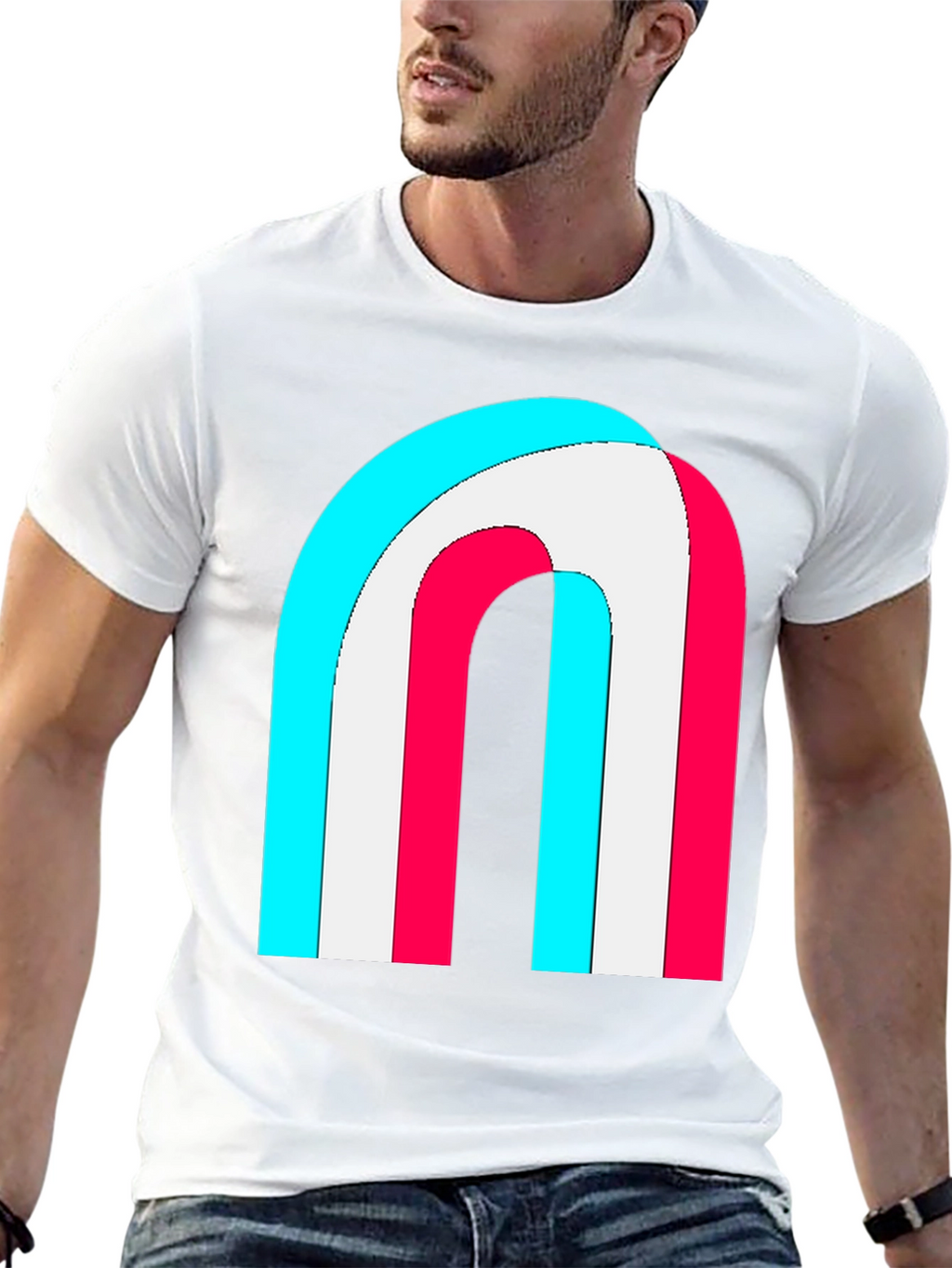Retro Rainbow Arch Graphic Tee - Stylish Comfort