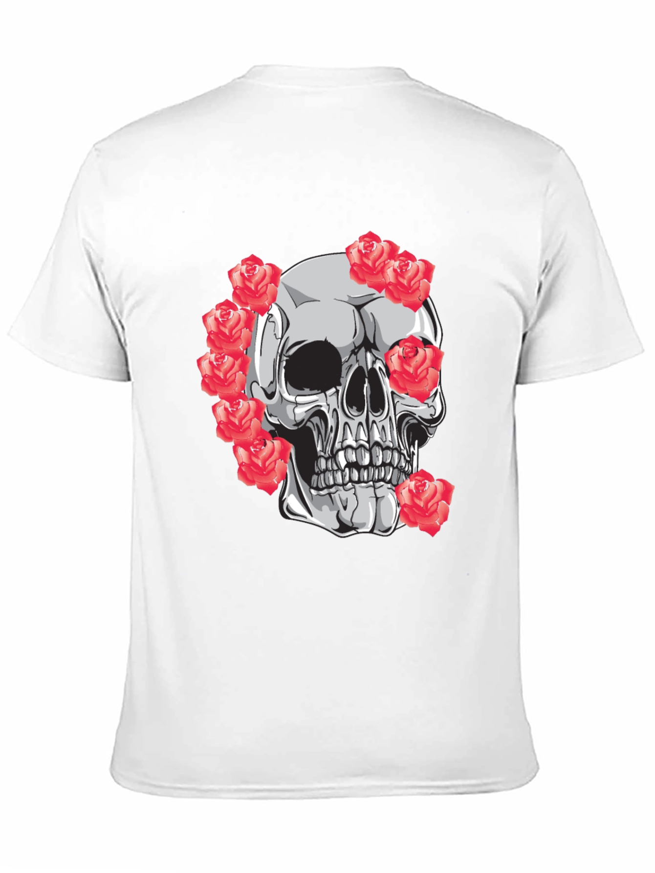 Skull & Roses Graphic Tee - Mens Black T-Shirt