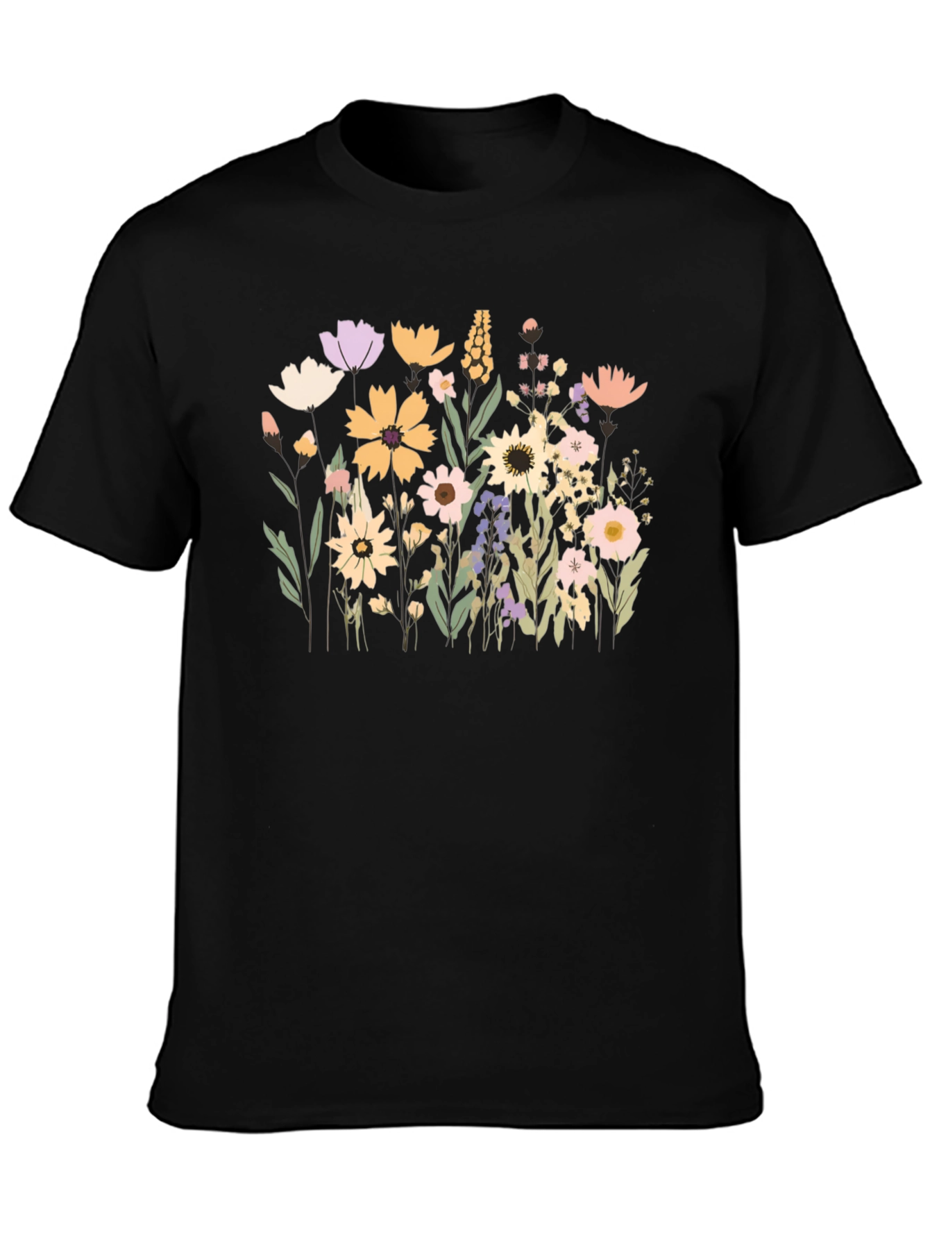 Floral Black T-Shirt