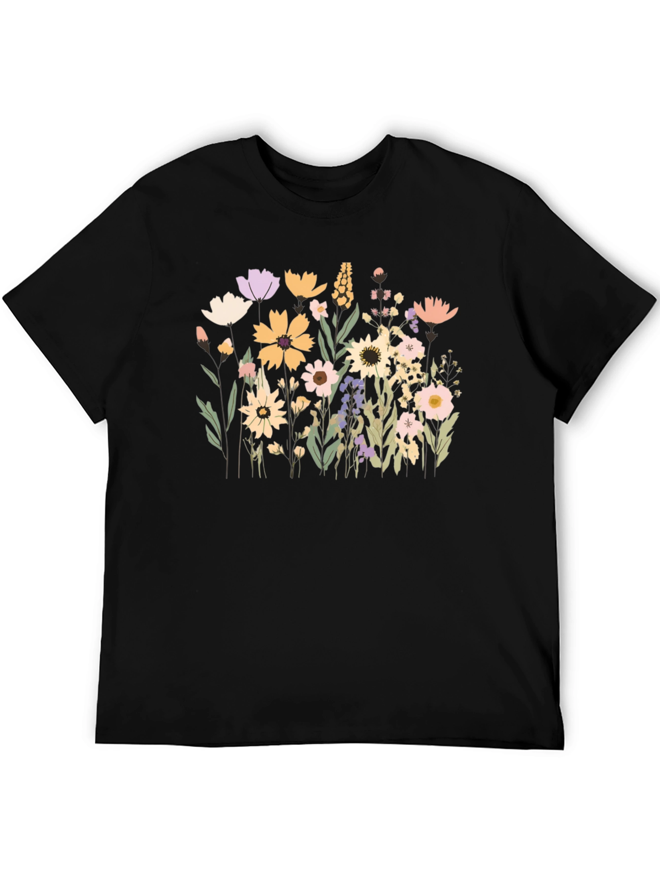 Floral Black T-Shirt