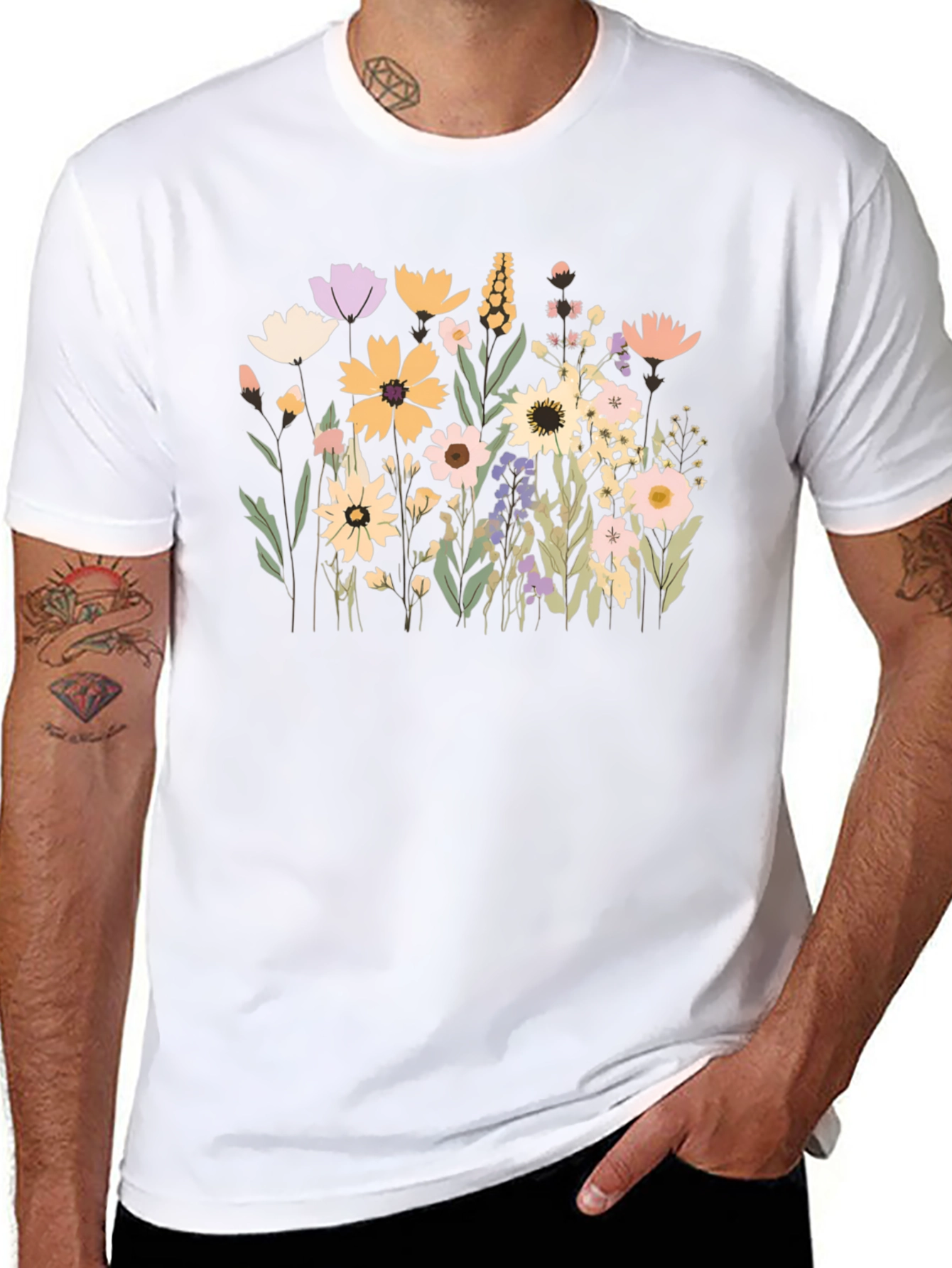 Floral Black T-Shirt