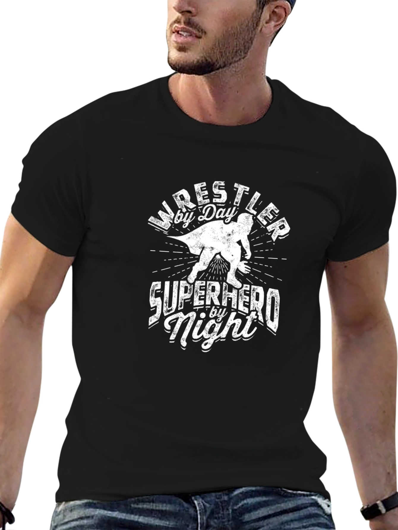 Wrestler Superhero Graphic T-Shirt
