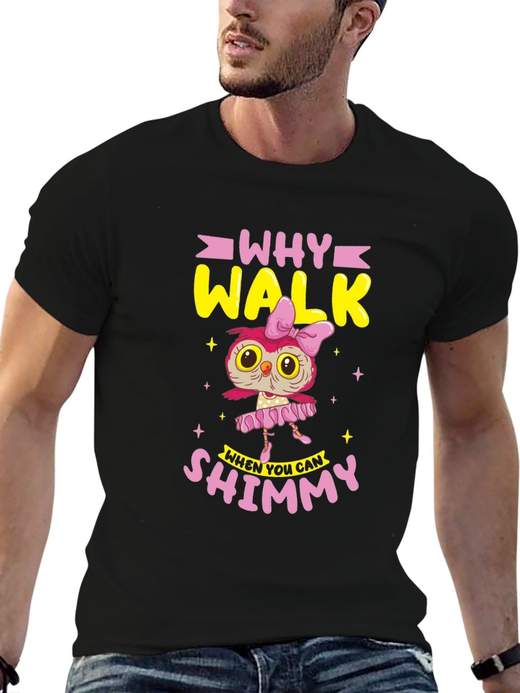 Why Walk Shimmy Owl T-Shirt