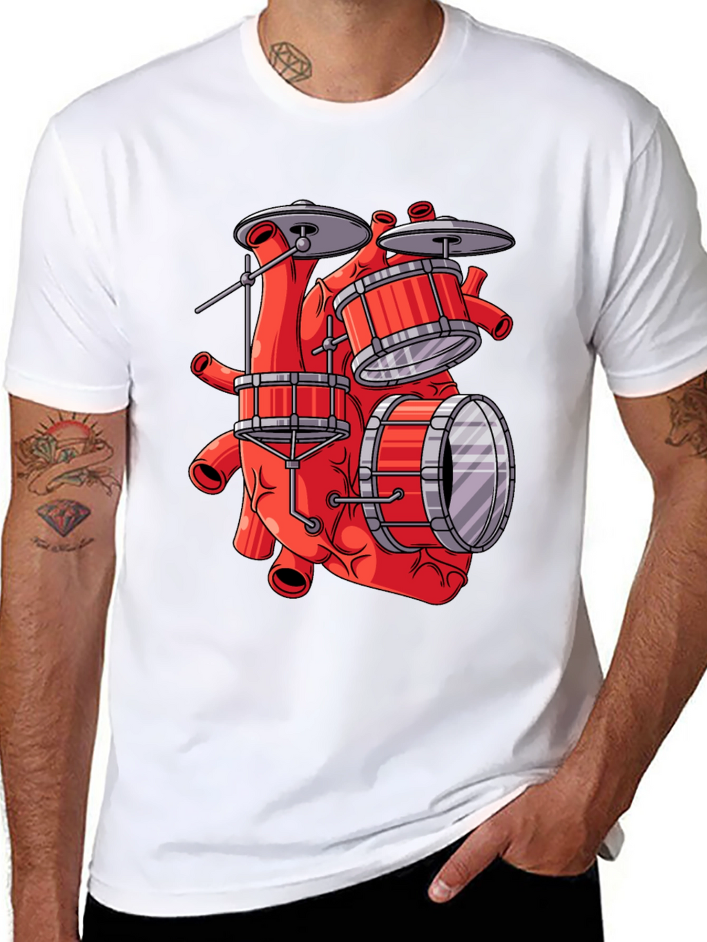 Anatomical Heart Drum Set T-Shirt