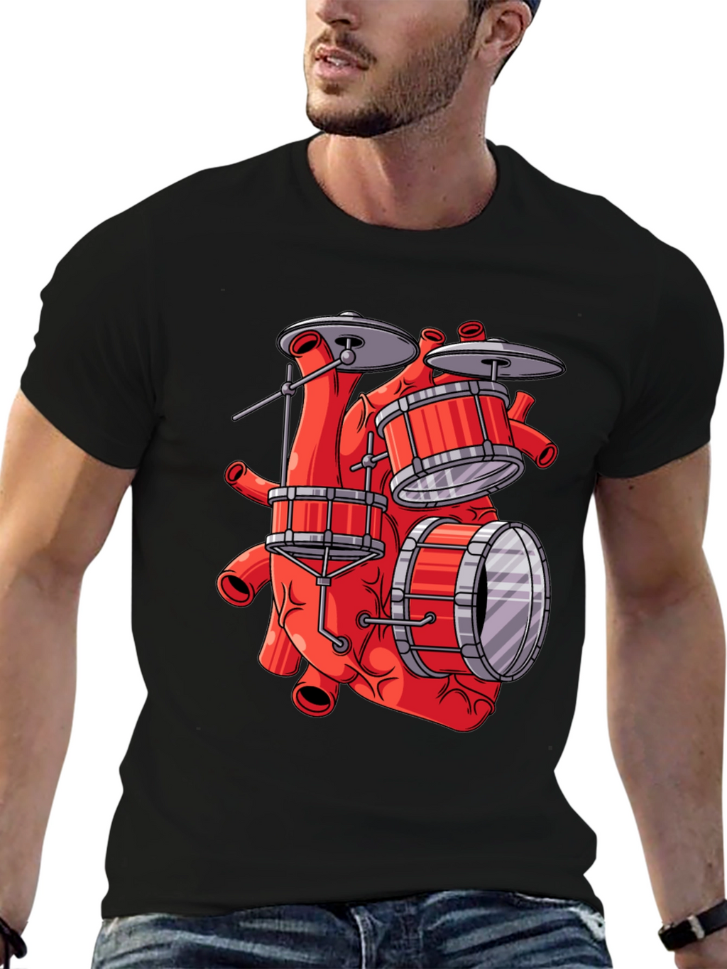 Anatomical Heart Drum Set T-Shirt