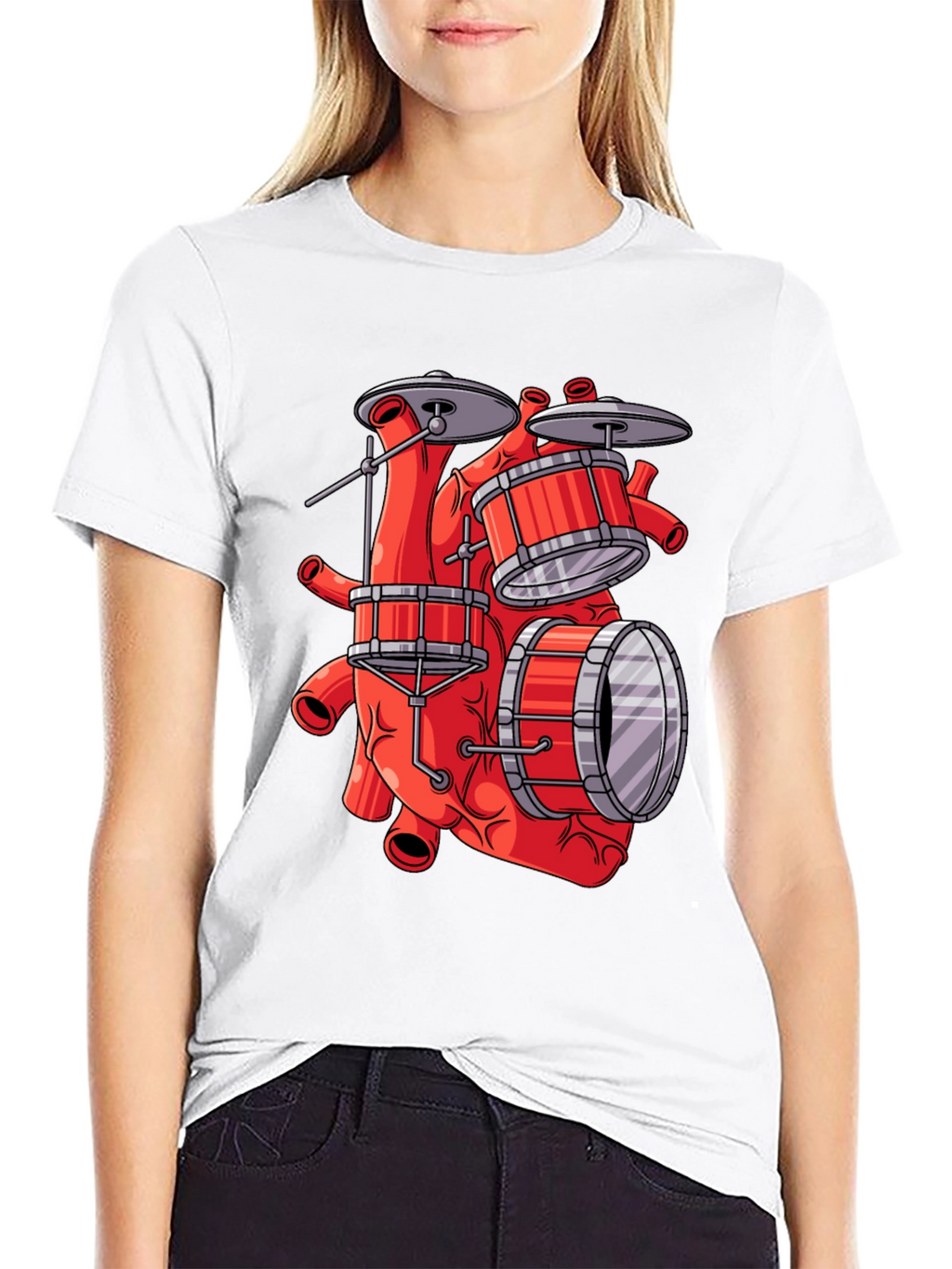Anatomical Heart Drum Set T-Shirt