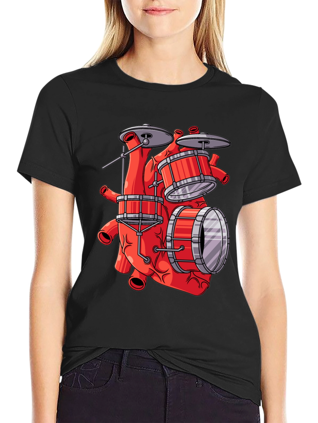 Anatomical Heart Drum Set T-Shirt