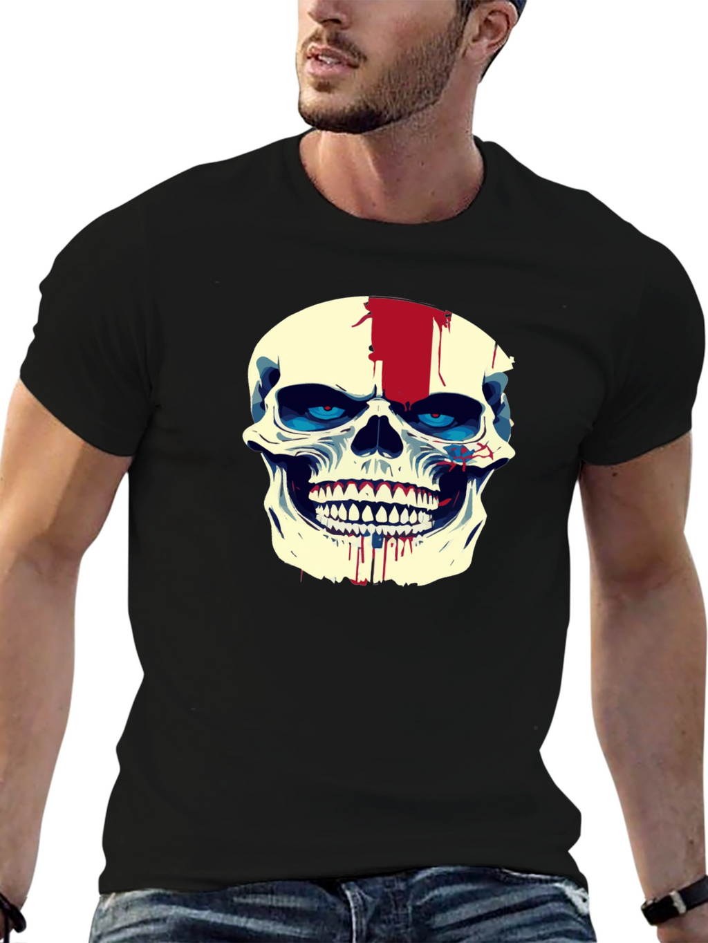 Skull Graphic Tee - Mens Black Short Sleeve