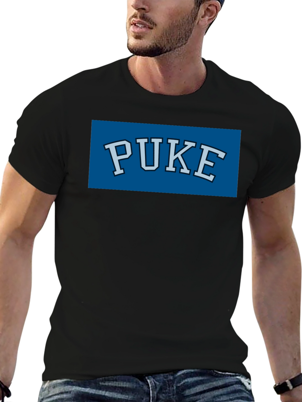 PUKE Graphic T-Shirt - Novelty College Style Tee