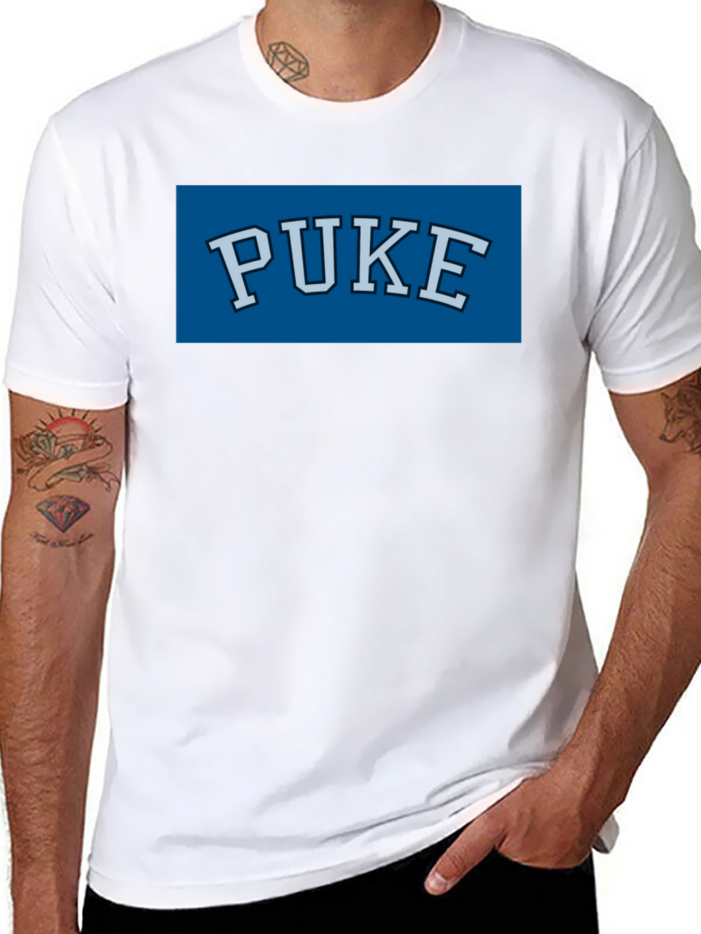 PUKE Graphic T-Shirt - Novelty College Style Tee