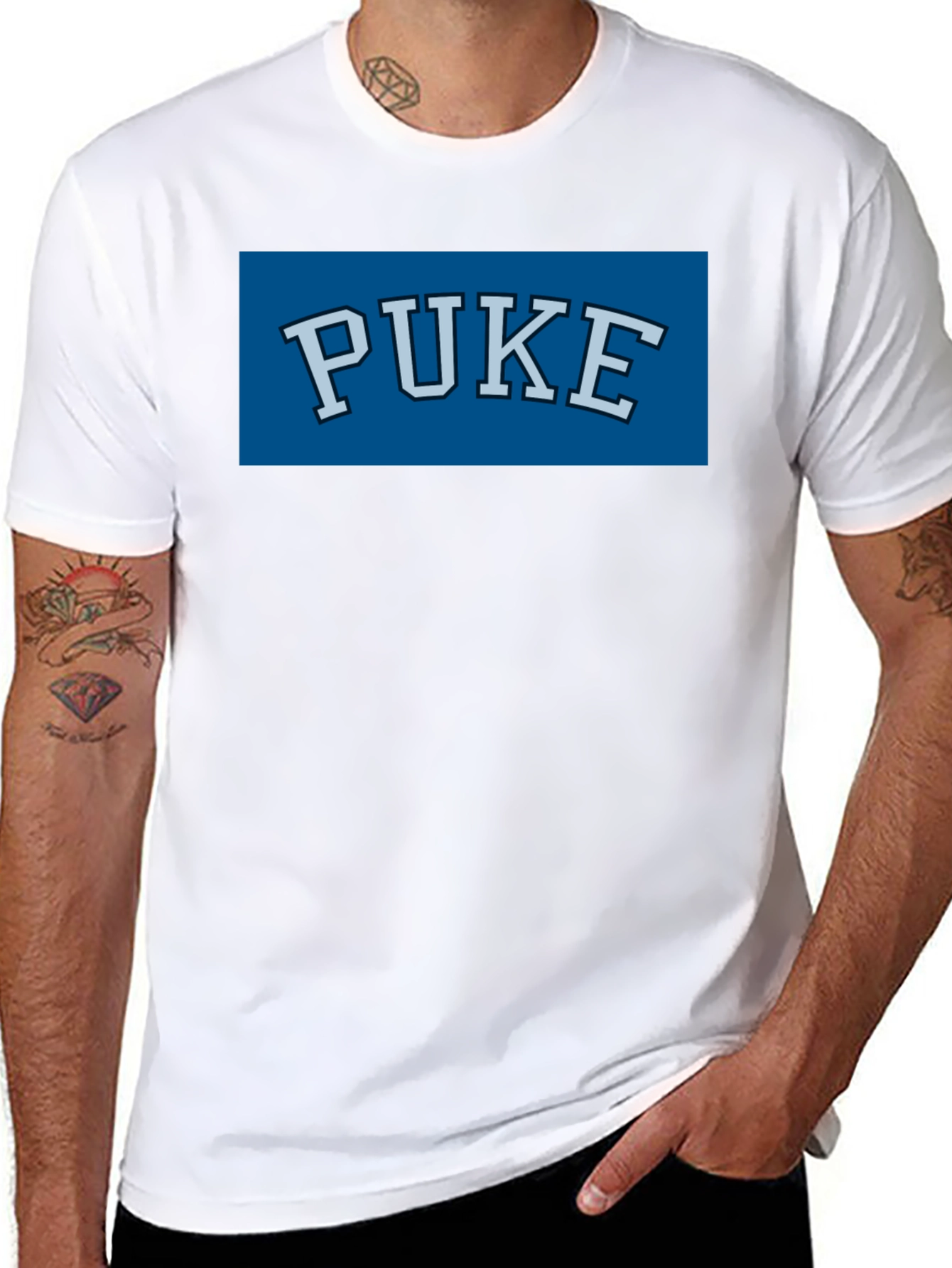PUKE Graphic T-Shirt - Novelty College Style Tee