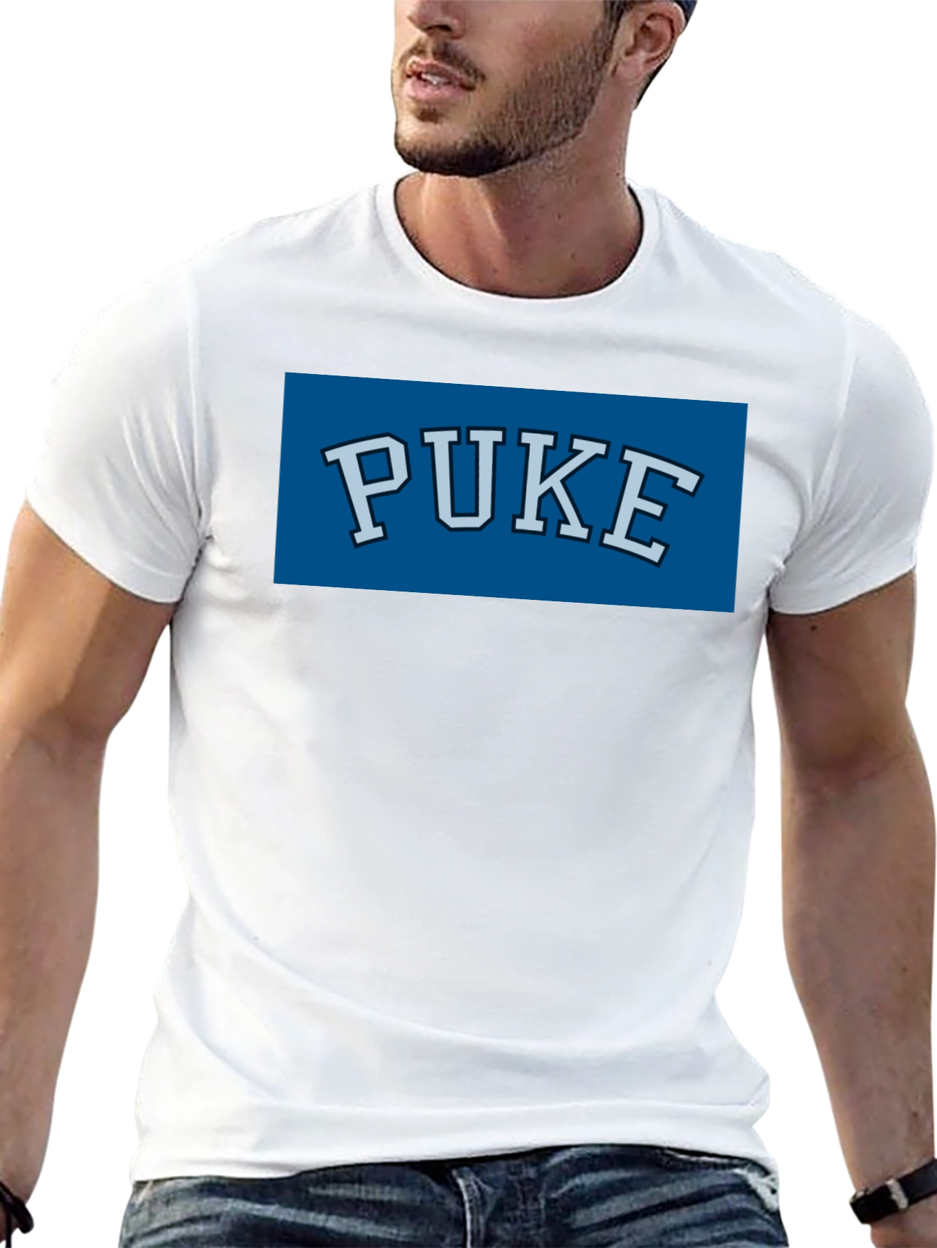 PUKE Graphic T-Shirt - Novelty College Style Tee
