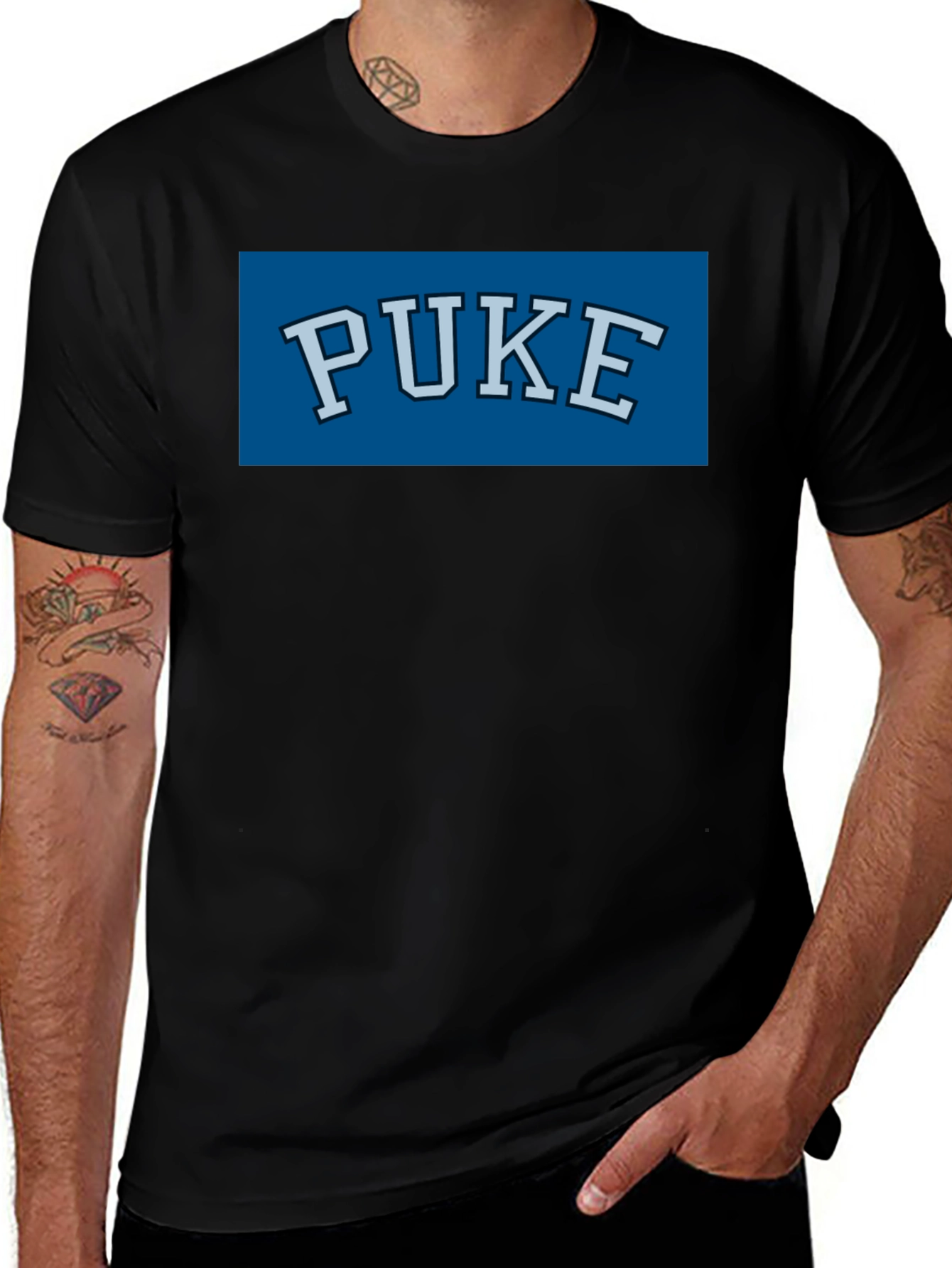 PUKE Graphic T-Shirt - Novelty College Style Tee