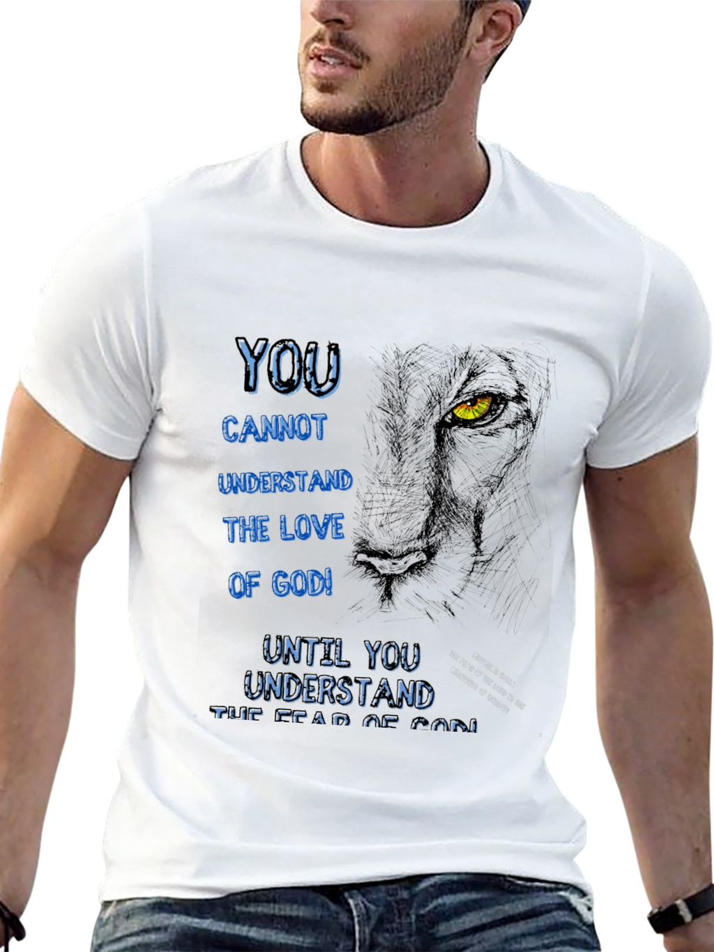 Lion & Scripture Graphic T-Shirt - Christian Apparel