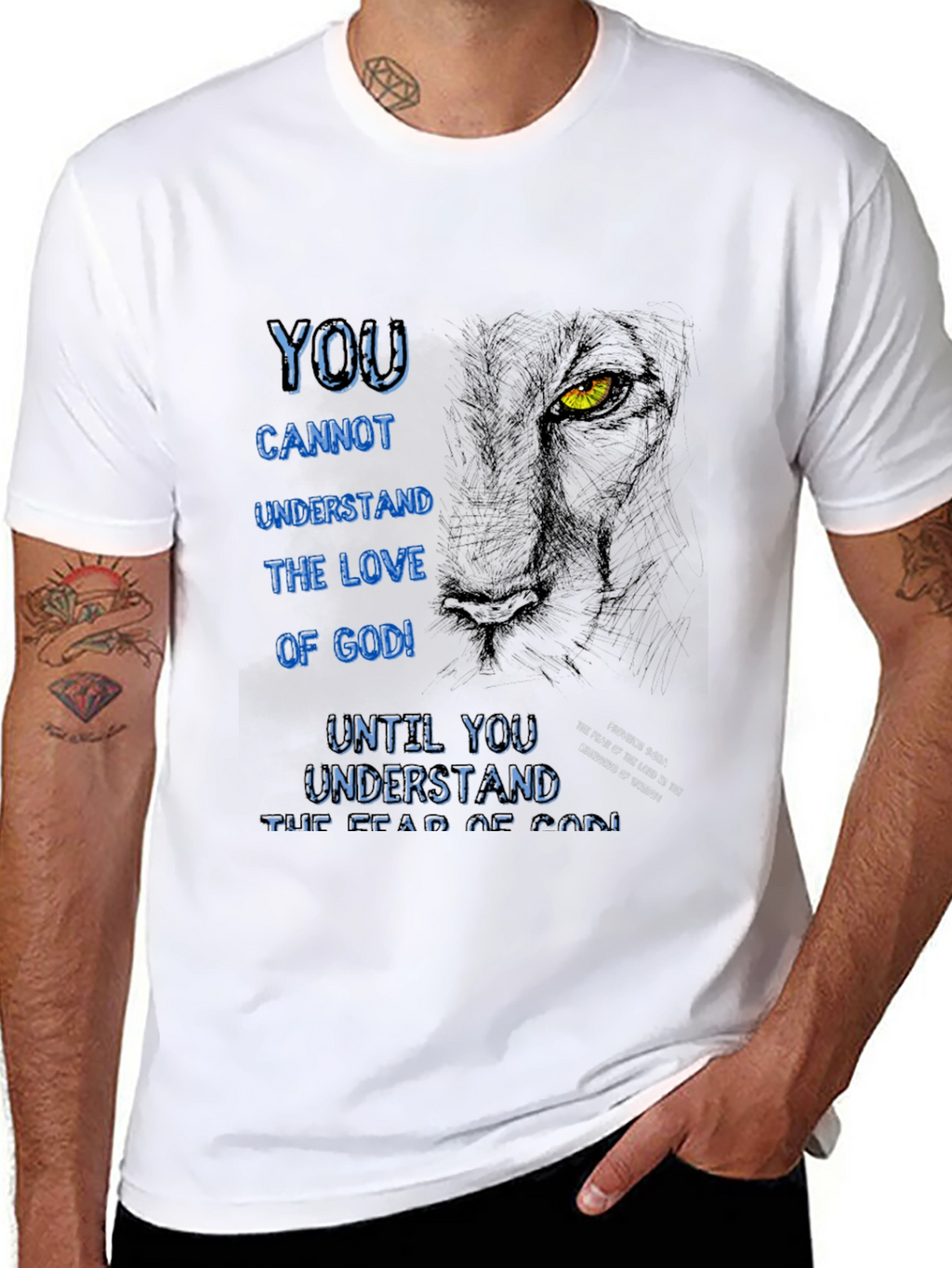 Lion & Scripture Graphic T-Shirt - Christian Apparel