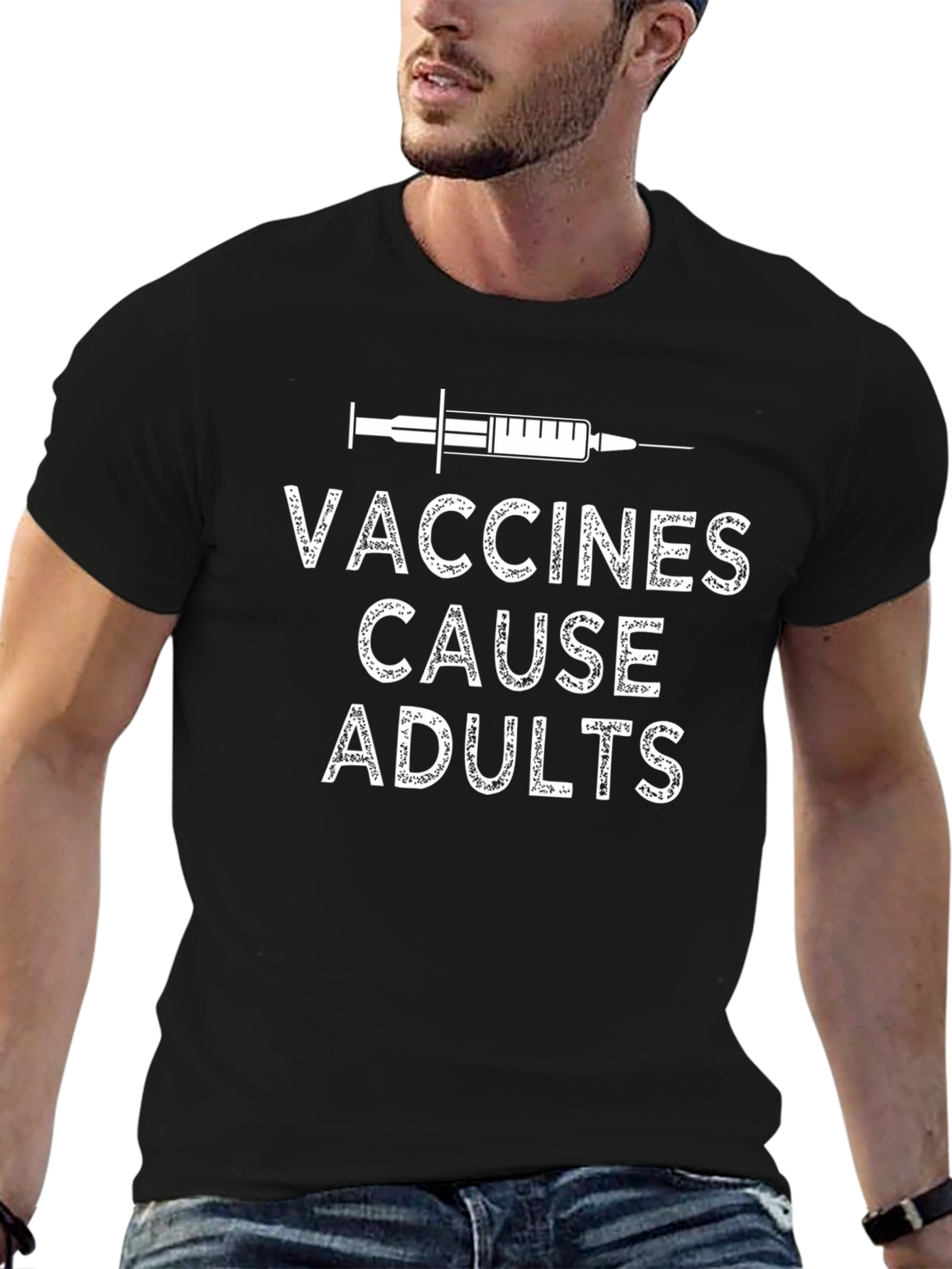 Vaccines Cause Adults Black T-Shirt