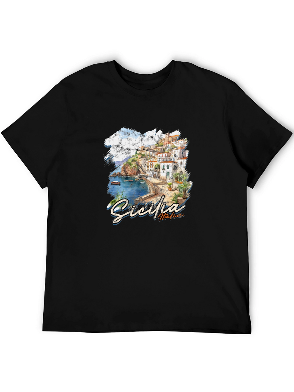 Sicilia Italia Black Graphic Tee